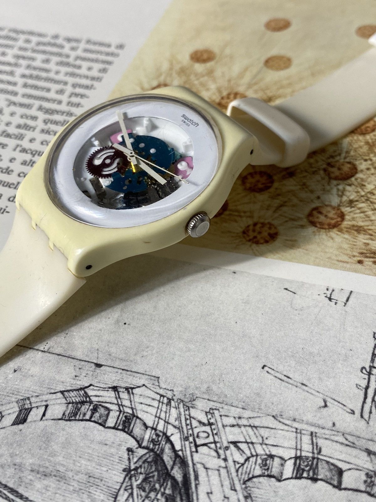 Jewelry × Swatch × Vintage Skeleton Swatch Watch with Open Design Size ONE SIZE - 6 Thumbnail