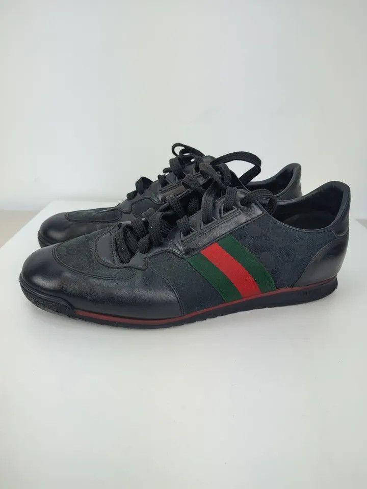 Gucci Gucci Leather Guccissima Strip Web Shoes Sneakers 28 cm Size US 10 / EU 43 - 22 Thumbnail