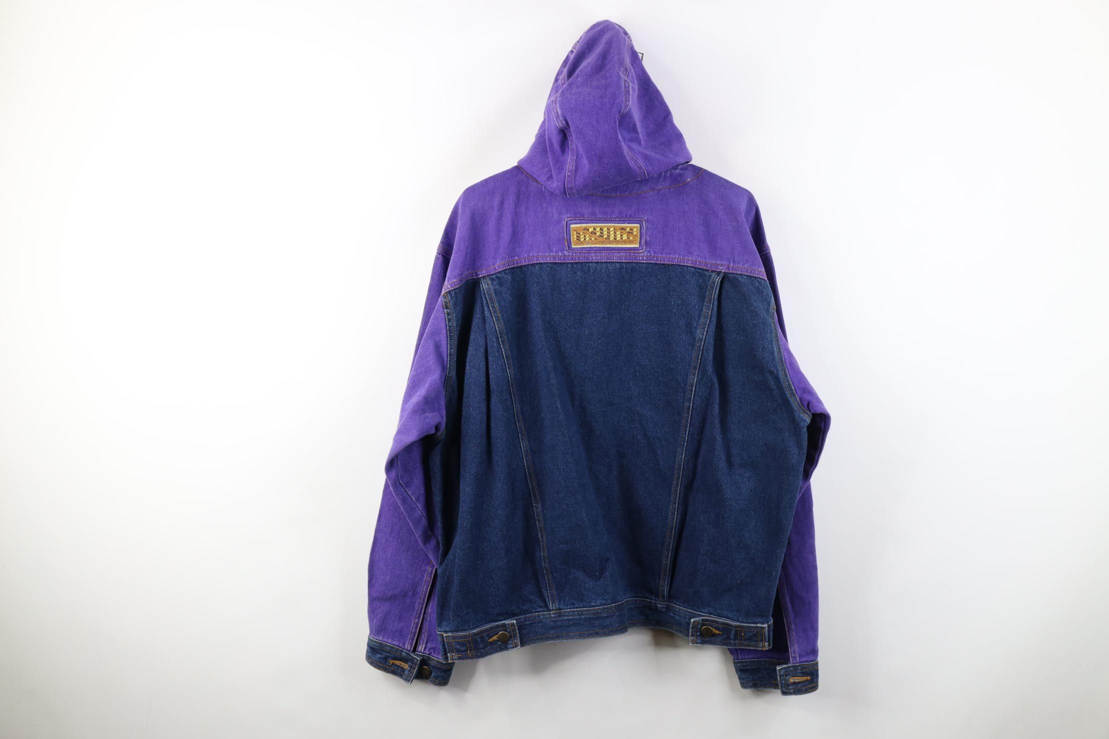 Vintage Deadstock Vintage 90s Streetwear Hooded Denim Trucker Jacket Size US L / EU 52-54 / 3 - 15 Thumbnail