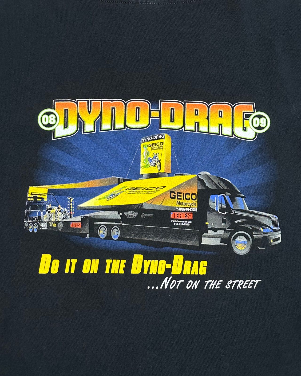Vintage 2008 Geico Motorcycles Dyno Drag Winner T-Shirt - Size XL Size US XL / EU 56 / 4 - 3 Thumbnail
