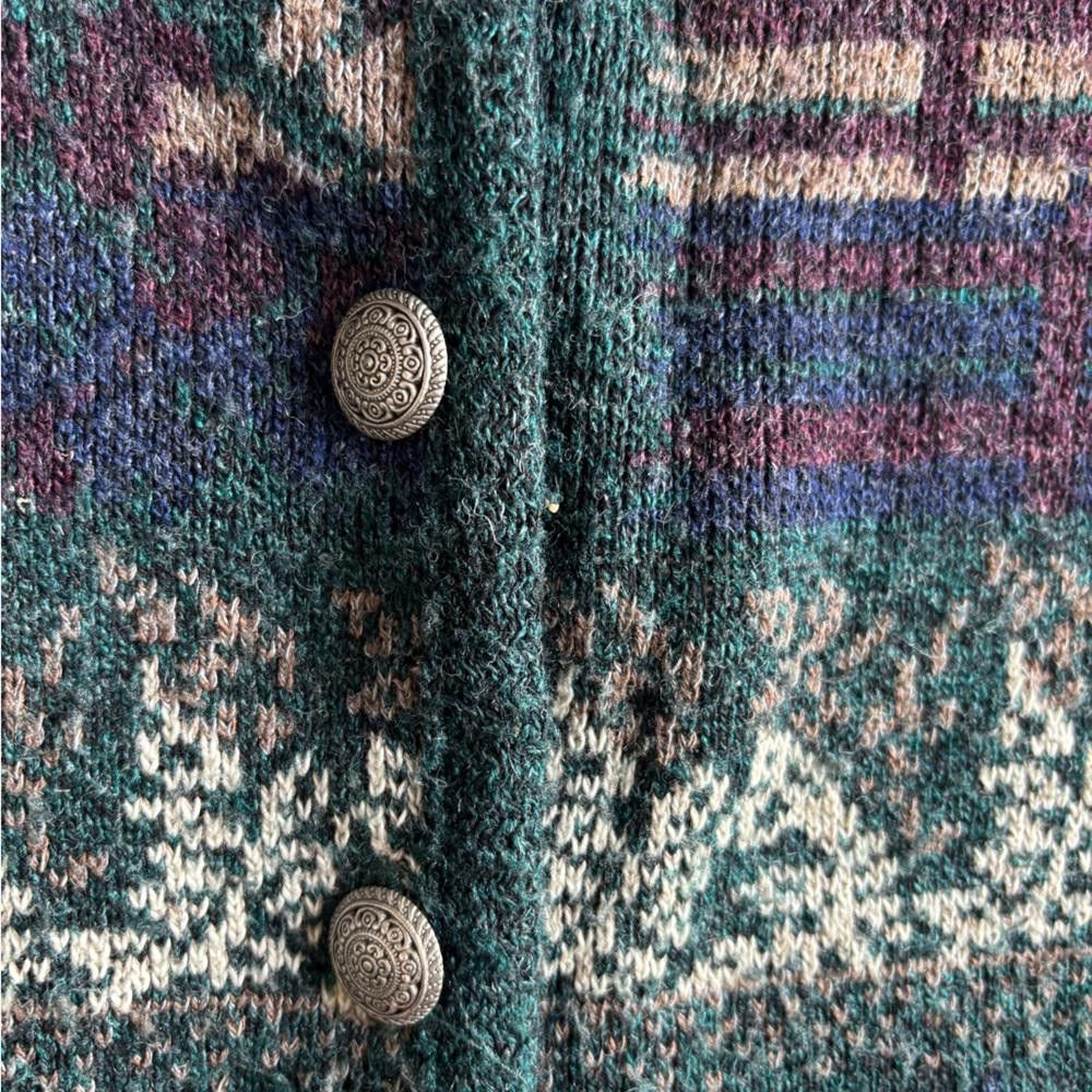 Designer Vintage Wool 80/90’s Cardigan Size S / US 4 / IT 40 - 3 Thumbnail