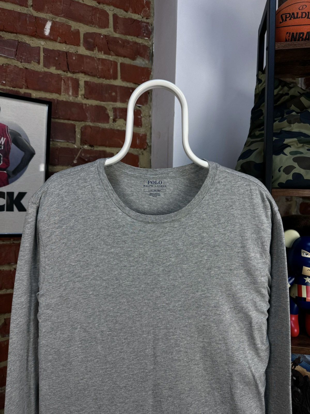 Polo Ralph Lauren POLO Ralph Lauren Grey Basic Long Sleeve T-Shirt Size US L / EU 52-54 / 3 - 2 Thumbnail