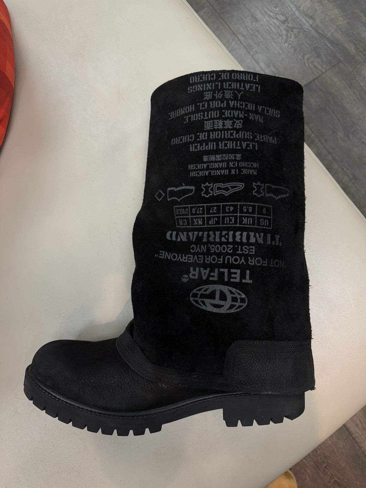 Telfar Timberland Tall Pull Up Boot Black Size US 9 / EU 42 - 2 Thumbnail