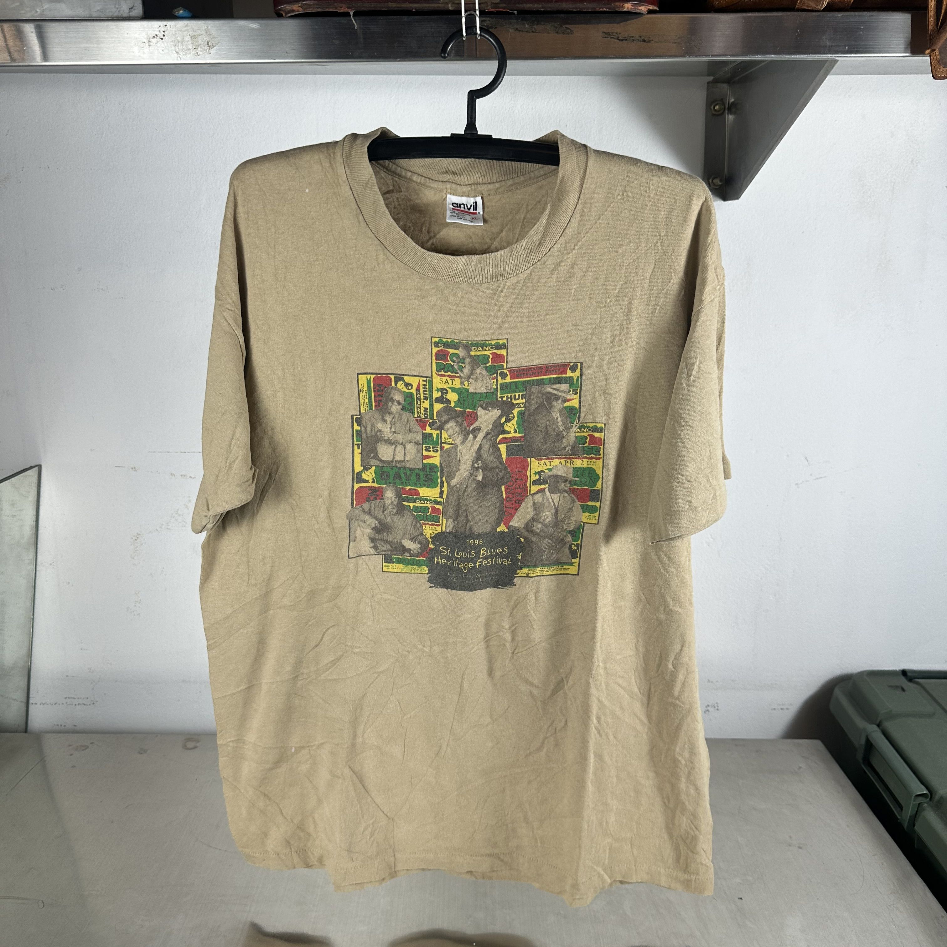 Vintage 1996 St. Louis Blues Music Festival Single Stitch T-Shirt Size US XL / EU 56 / 4 - 1 Thumbnail