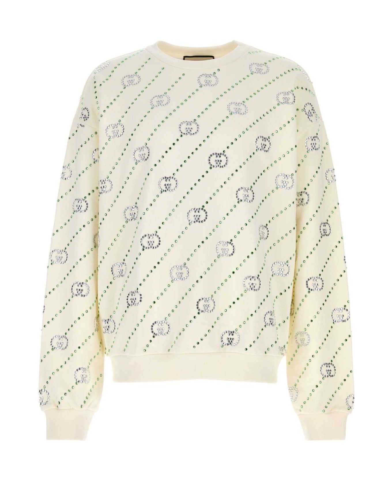 Gucci o1loc1c0925 Embellished Cotton Sweatshirt in Multicolor Size US M / EU 48-50 / 2 - 1 Thumbnail