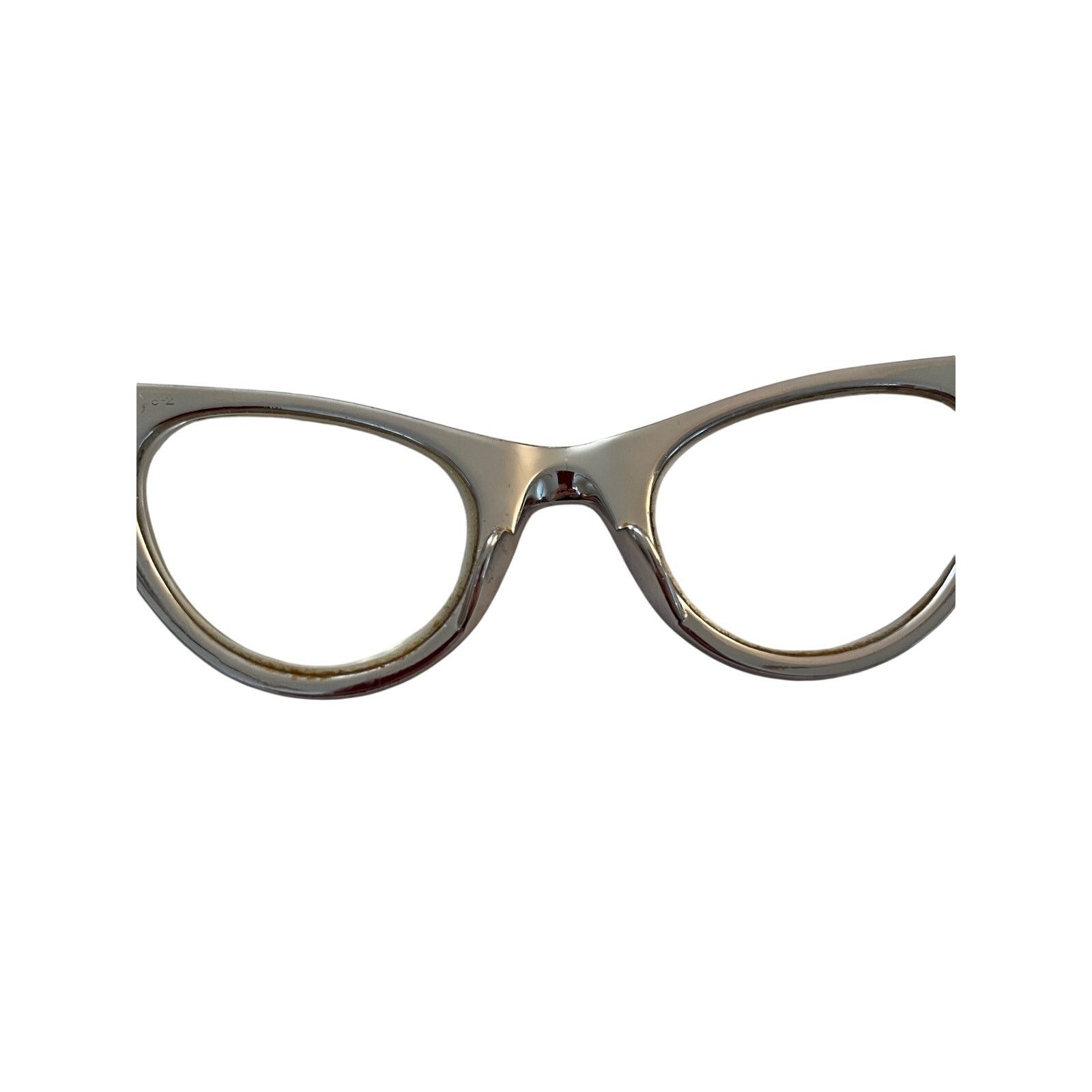 American Optical 1950s American Optical Engraved Aluminum Cat Eye Glasses Size ONE SIZE - 11 Thumbnail