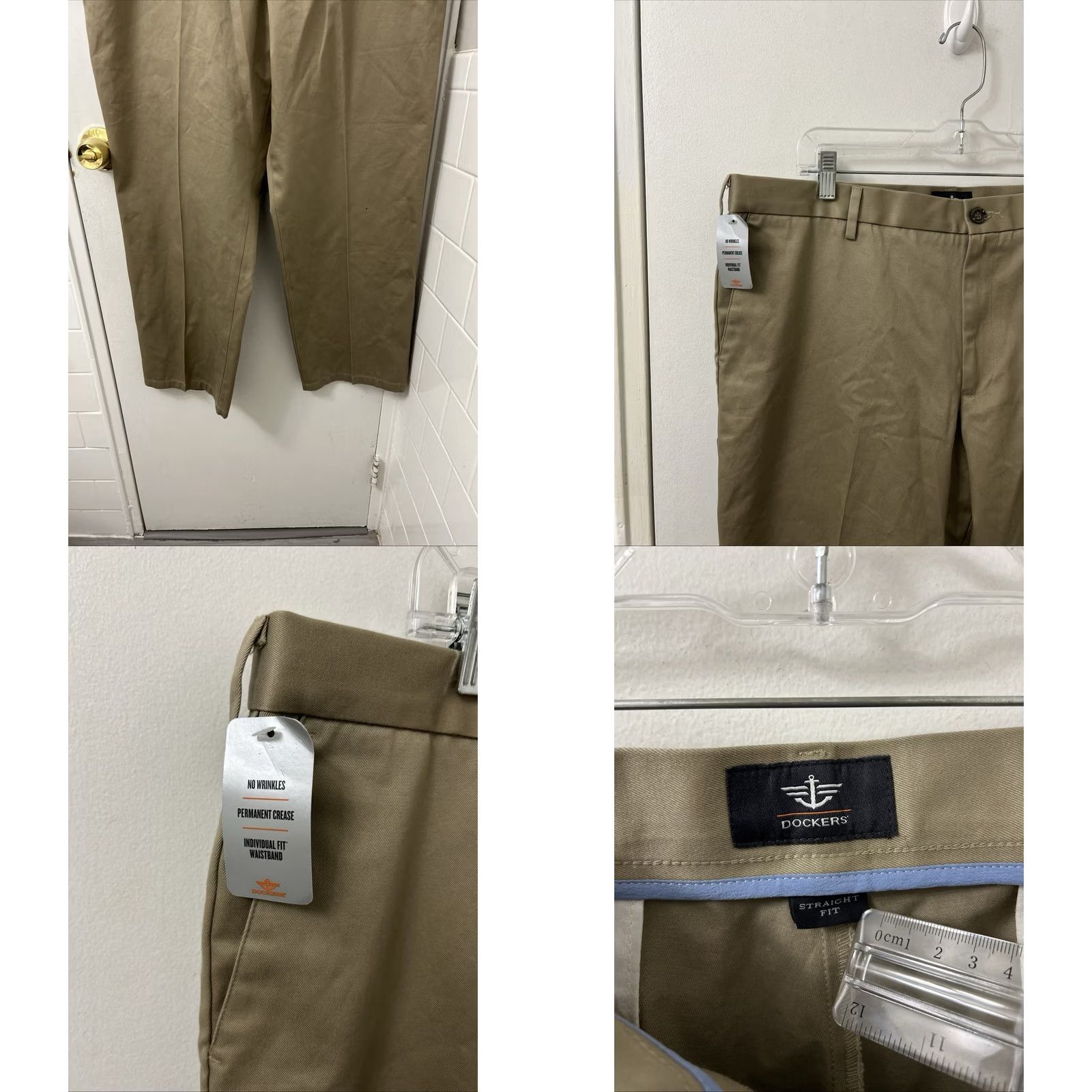Dockers VINTAGE Dockers Signature Khaki Pants Mens 40x30 Tan Beige Straight Fit Flat Front NWT Size US 40 / EU 56 - 8 Thumbnail