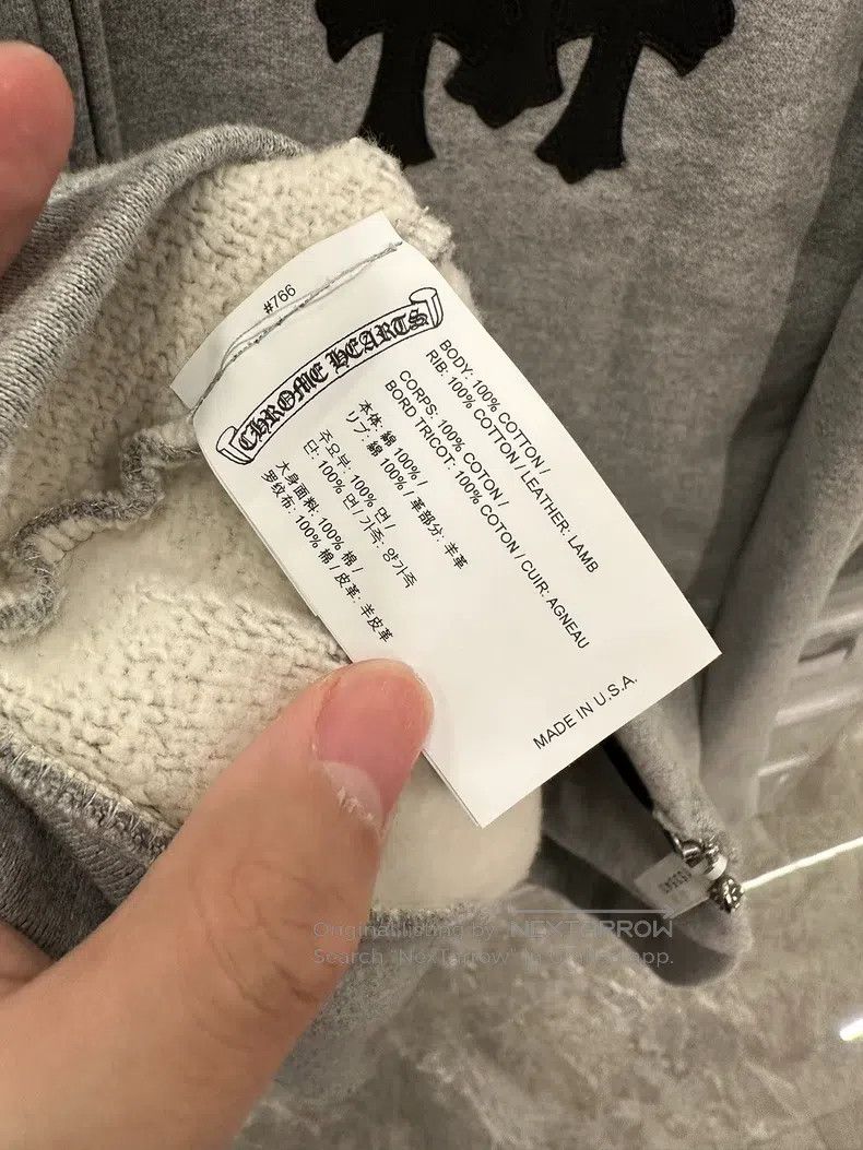 Chrome Hearts CHROME HEARTS Size L Three-cross leather gray zipper hoodie Size US L / EU 52-54 / 3 - 5 Thumbnail