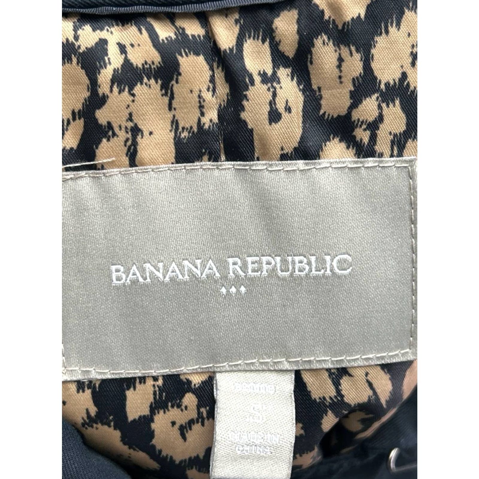 Banana Republic VINTAGE Banana Republic Trench Coat Womens Small Black Cotton Leopard Lined Back Vent Size S / US 4 / IT 40 - 5 Thumbnail