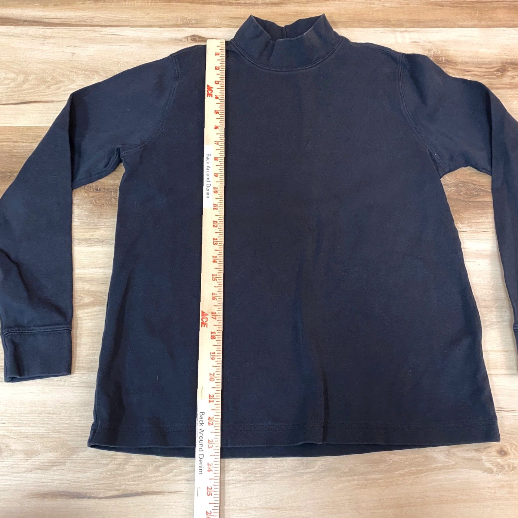 Lands' End Lands' End Black Mock Neck Long Sleeve Top Shirt Womens 6-8 Cotton Blend Size S / US 4 / IT 40 - 4 Thumbnail