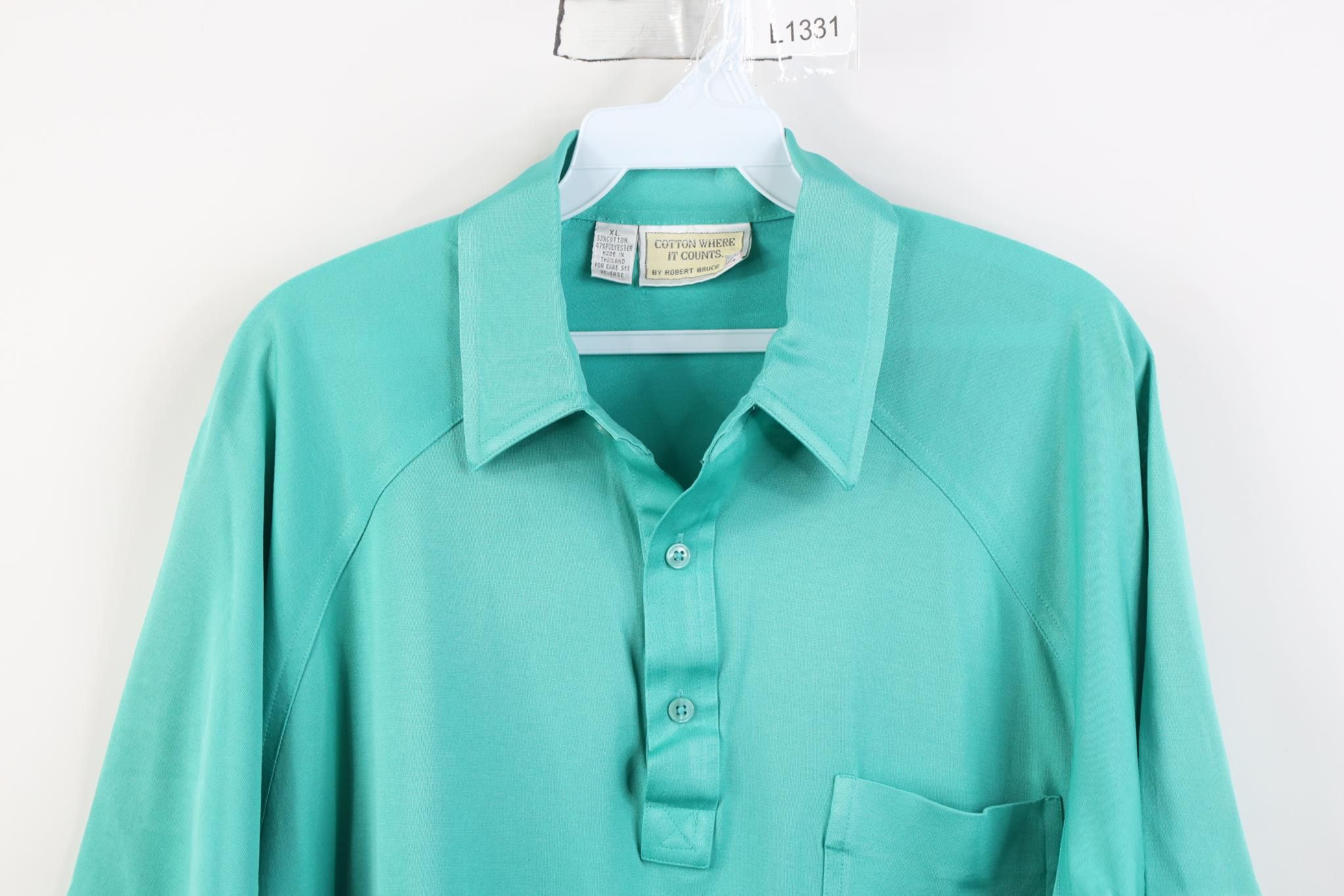 Vintage Vintage 70s Streetwear Short Sleeve Golf Polo Shirt Teal Size US XL / EU 56 / 4 - 2 Thumbnail