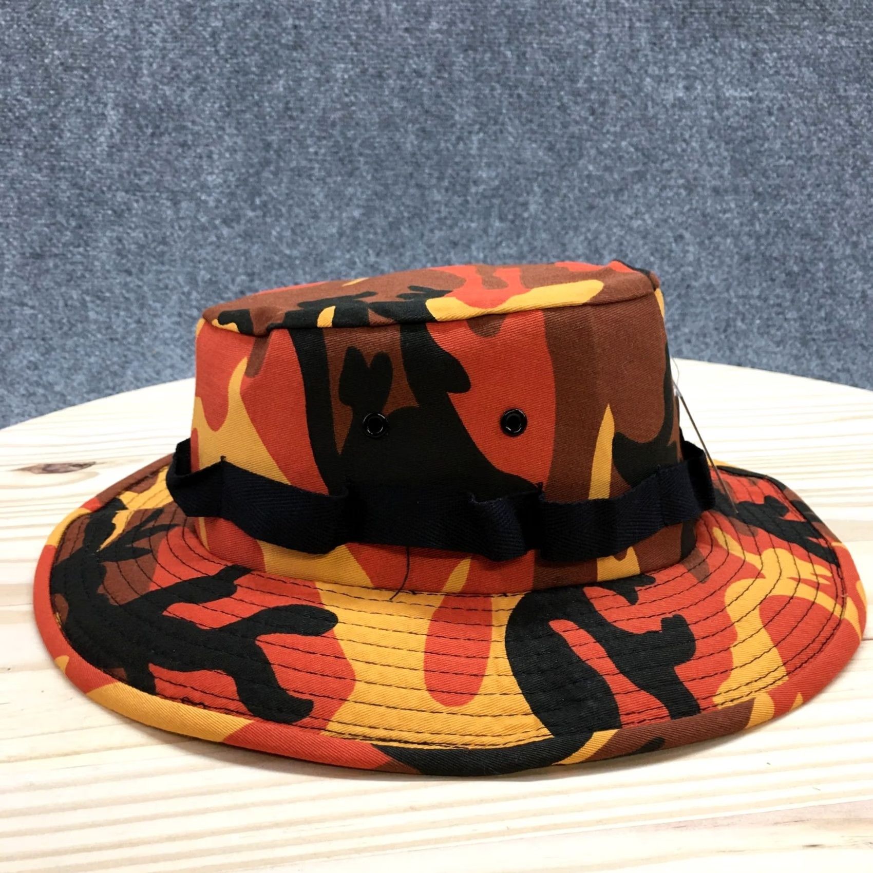 Rothco Rothco Bucket Hat Unisex Black Orange Camo Small Fitted Round Brim Cotton Blend Size ONE SIZE - 4 Thumbnail