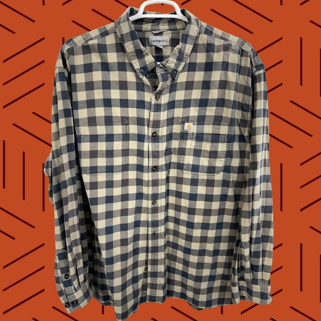 Carhartt Carhartt Men’s Button Shirt Plaid Multicolor Rugged Flex Hamilton Desert Long Sleeve 4XL Size US XXL / EU 58 / 5 - 1 Thumbnail