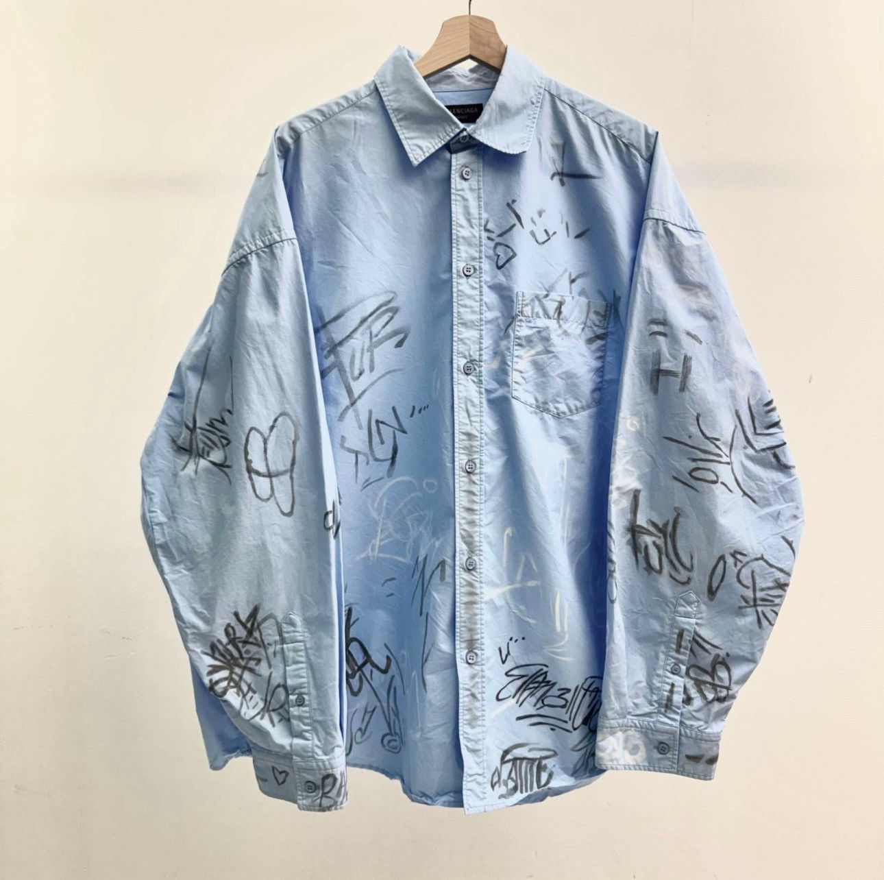 Balenciaga Balenciaga Graffiti Button Up Size US XL / EU 56 / 4 - 1 Thumbnail