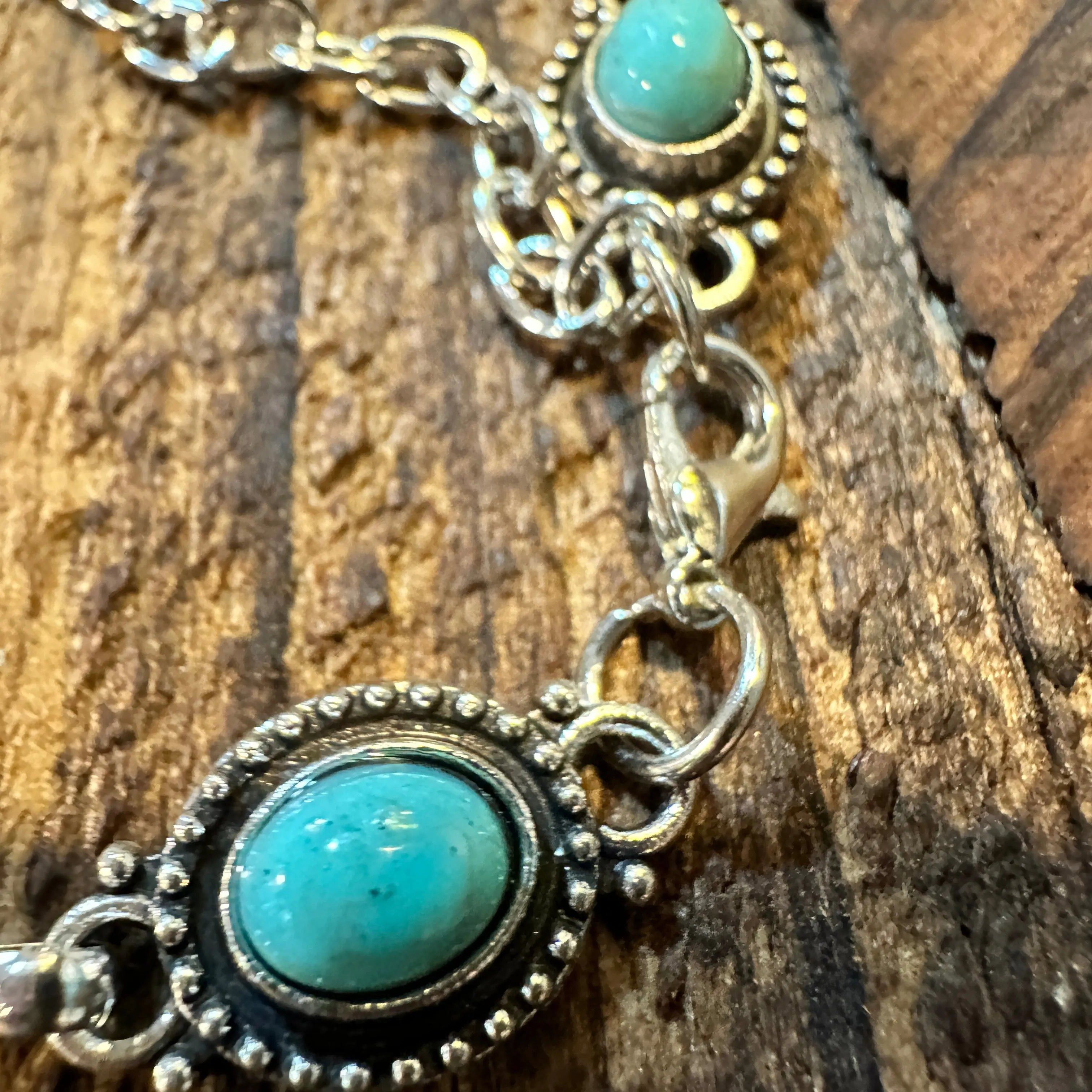 Other Handcrafted Boho Western Chic Turquoise Stone Link Bracelet, Size ONE SIZE - 6 Thumbnail