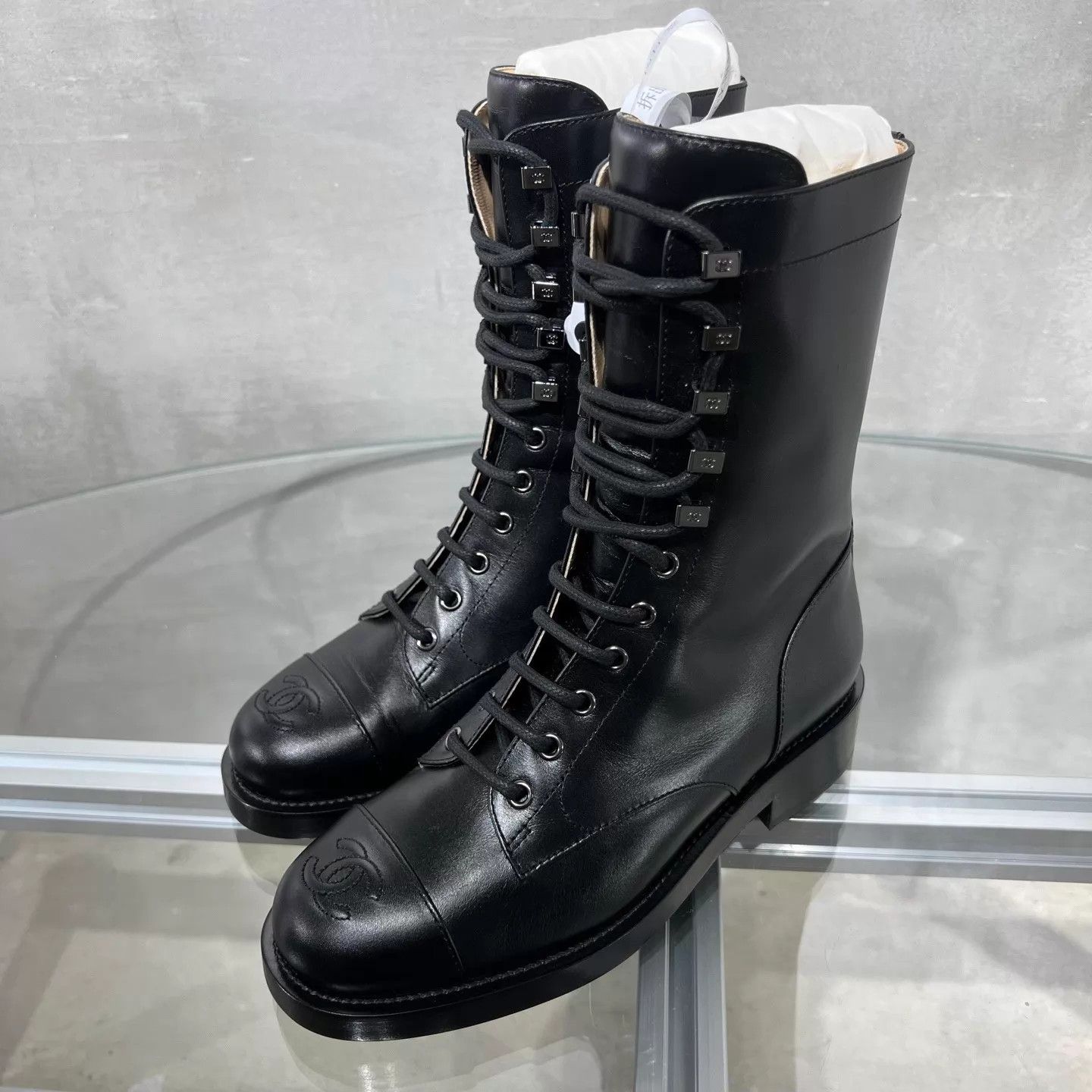 Chanel Chanel Women's Black Martin Boots 37 Size US 6.5 / IT 36.5 - 2 Thumbnail