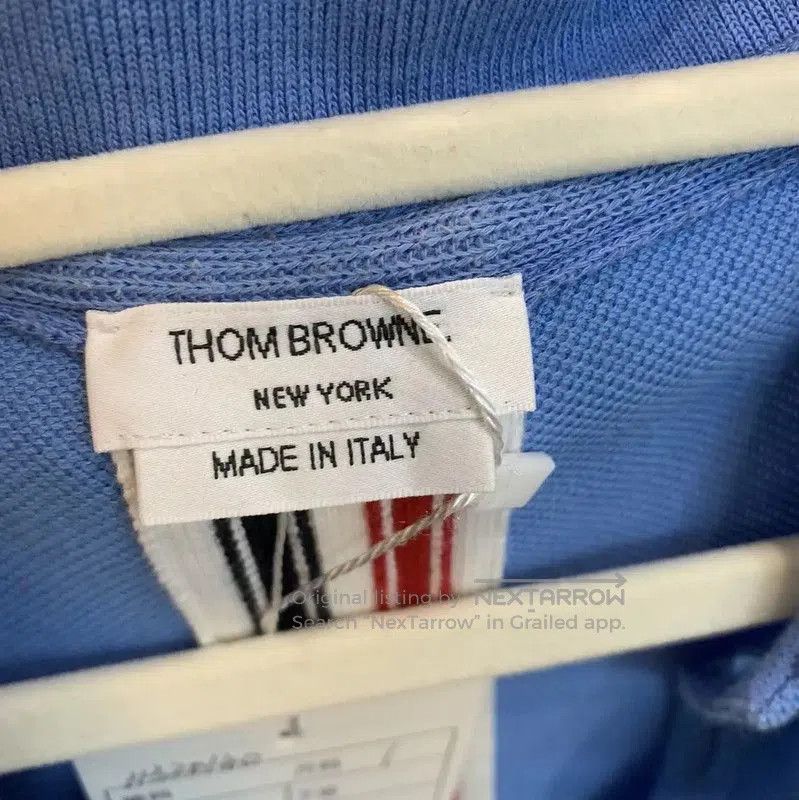 Thom Browne Thom Browne Blue Cotton Short Sleeve Polo . Size US M / EU 48-50 / 2 - 4 Thumbnail