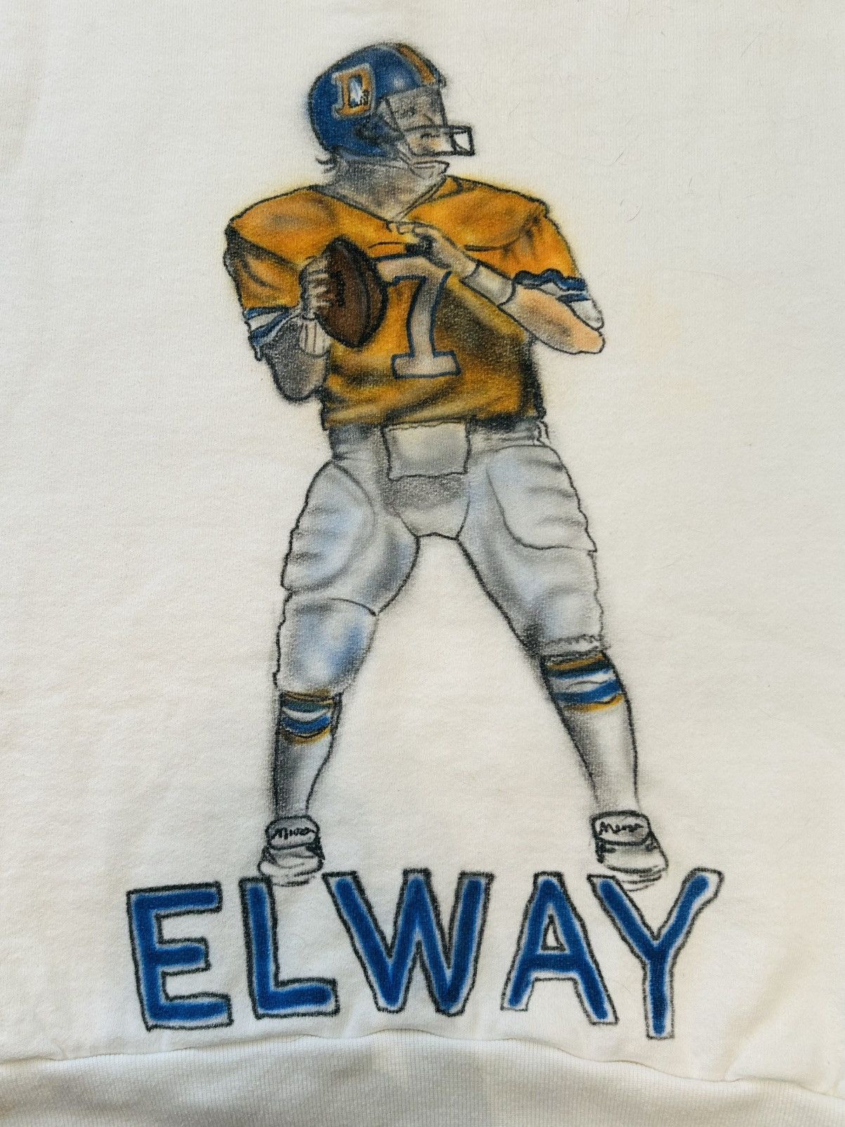 Fruit Of The Loom Vintage 1990’s John Elway Air Brushed Sweatshirt Size US S / EU 44-46 / 1 - 2 Thumbnail