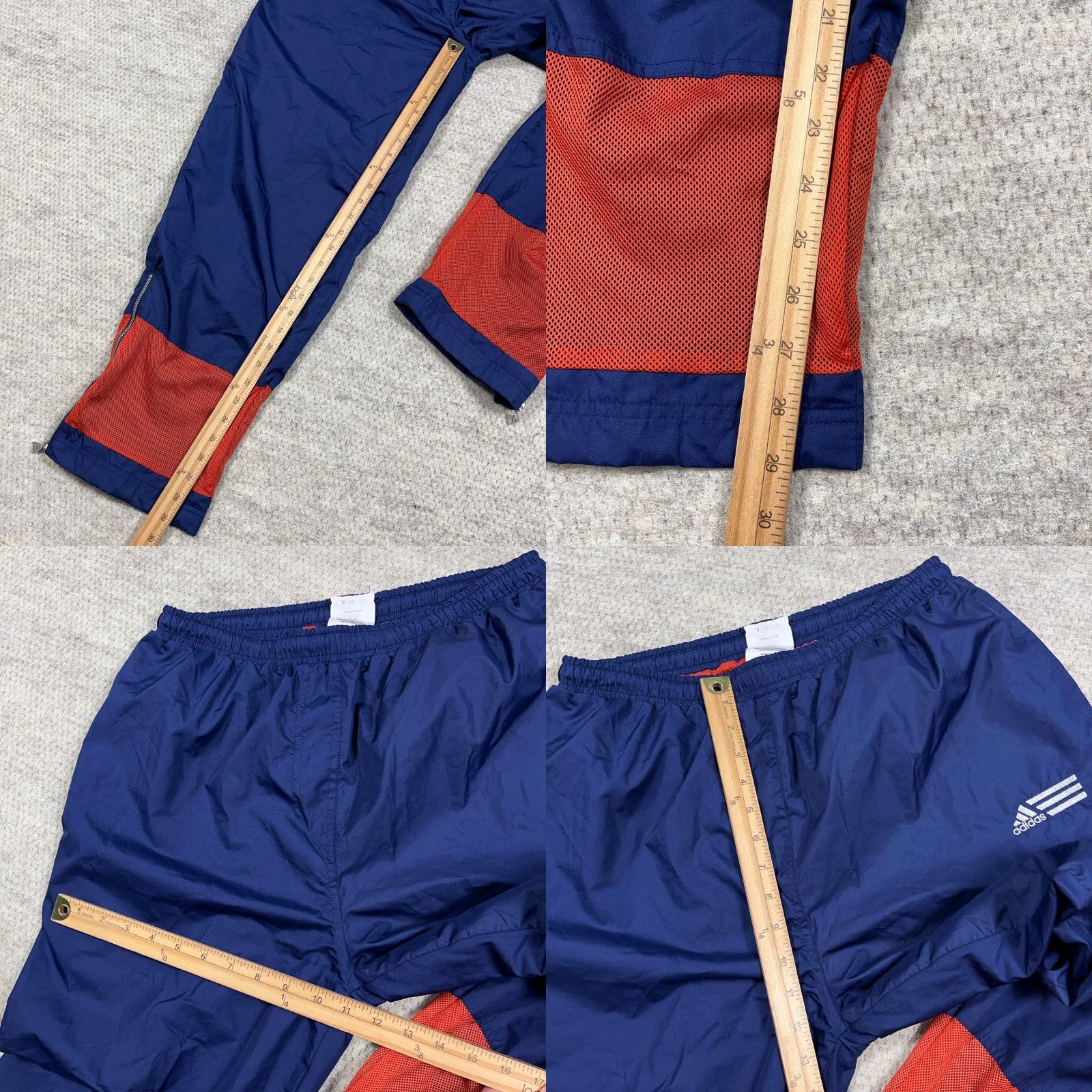 Adidas VINTAGE adidas Pants Men XL Blue Orange Windbreaker Joggers Track Baggy Size US 36 / EU 52 - 9 Thumbnail
