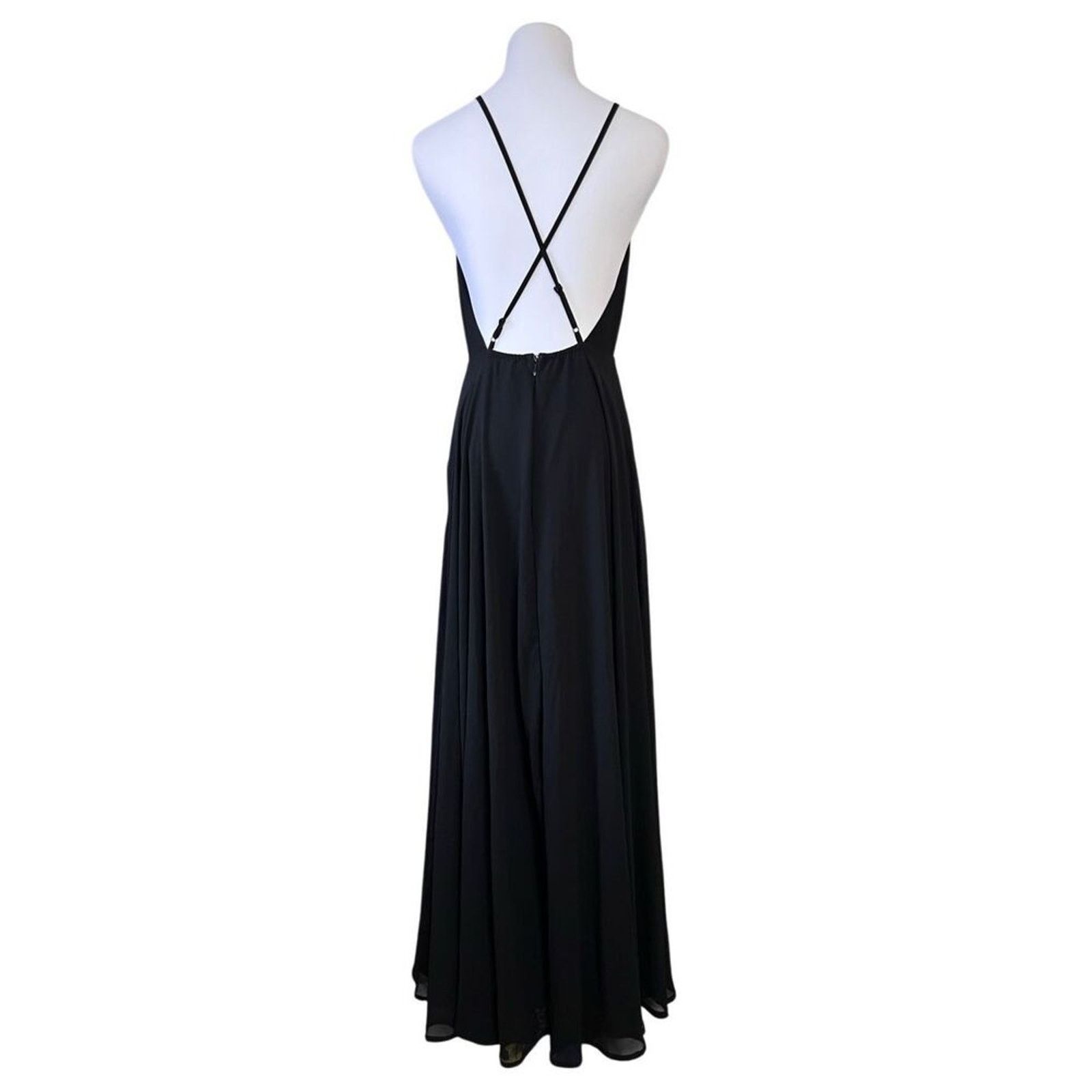 Other Lulu's Black Back Chiffon A-line Long Maxi Dress SMALL Gala Size S / US 4 / IT 40 - 4 Thumbnail
