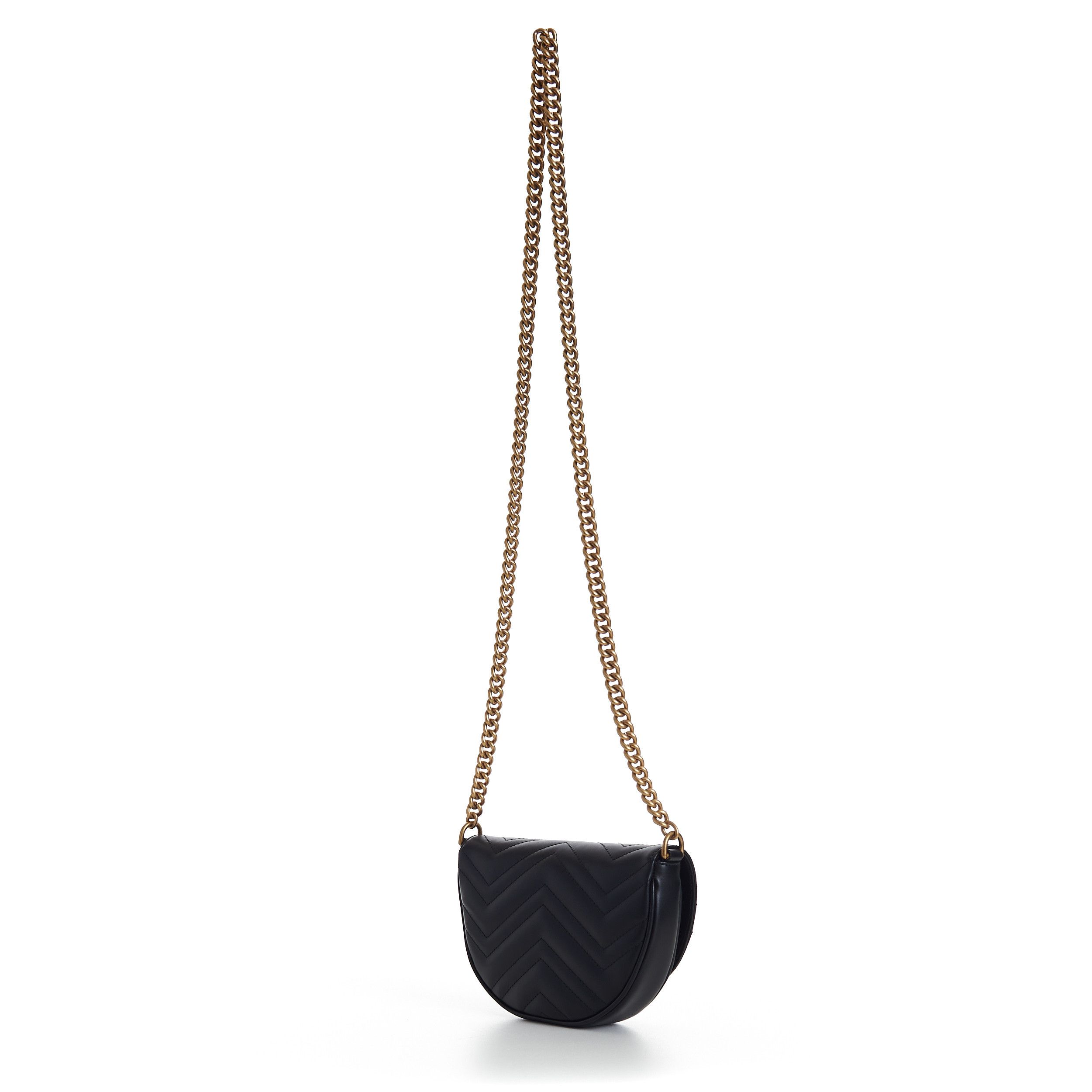 Gucci GG Marmont Matelassé Chain Mini Bag In Black Leather Size ONE SIZE - 15 Thumbnail