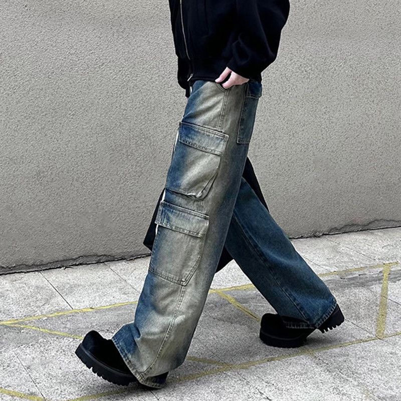 Lace Up Pockets Trousers Jeans