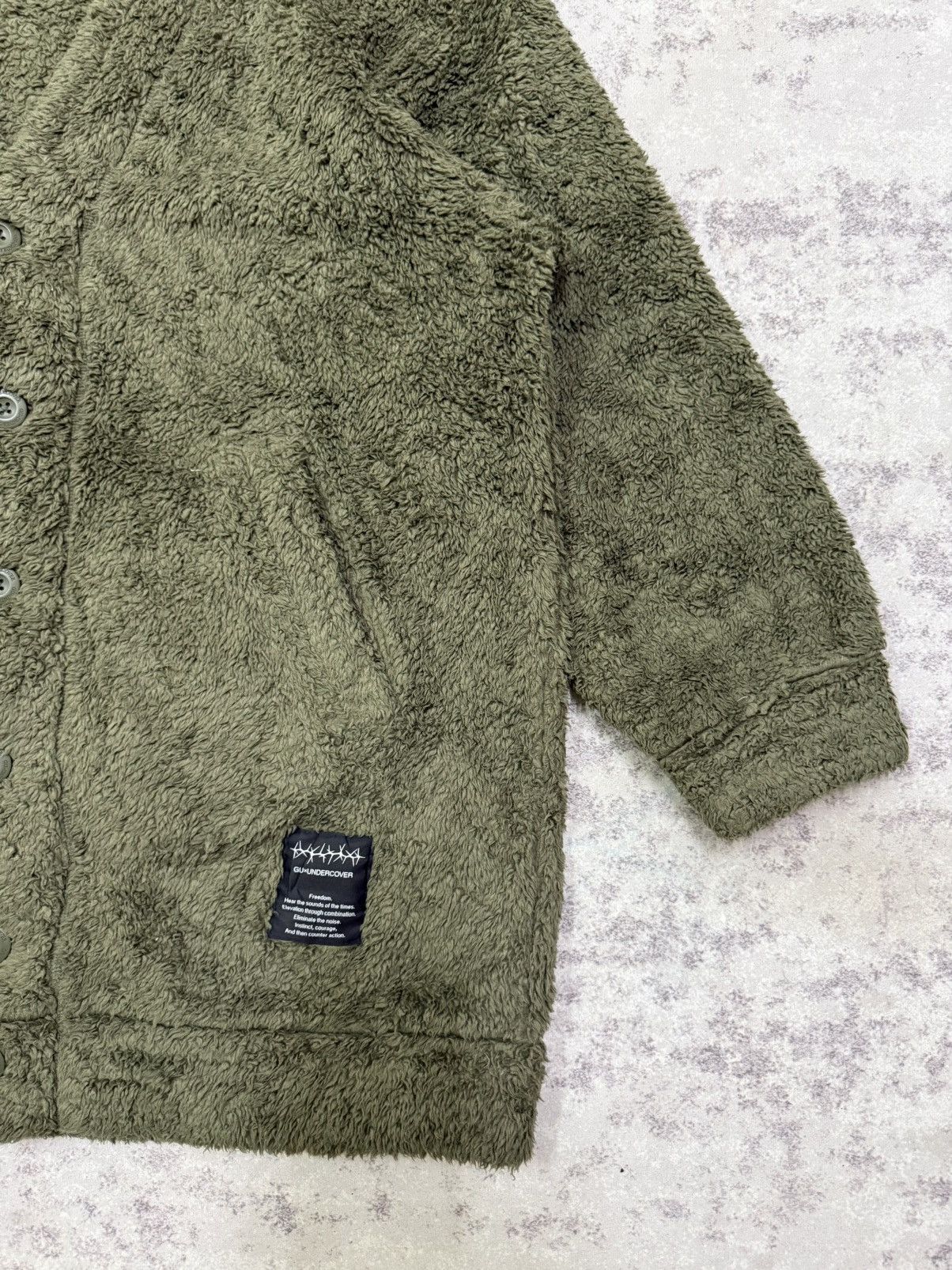 GU × Undercover Gu x Undercover Sherpa Fleece Cardigan Sweater Size US XL / EU 56 / 4 - 4 Thumbnail
