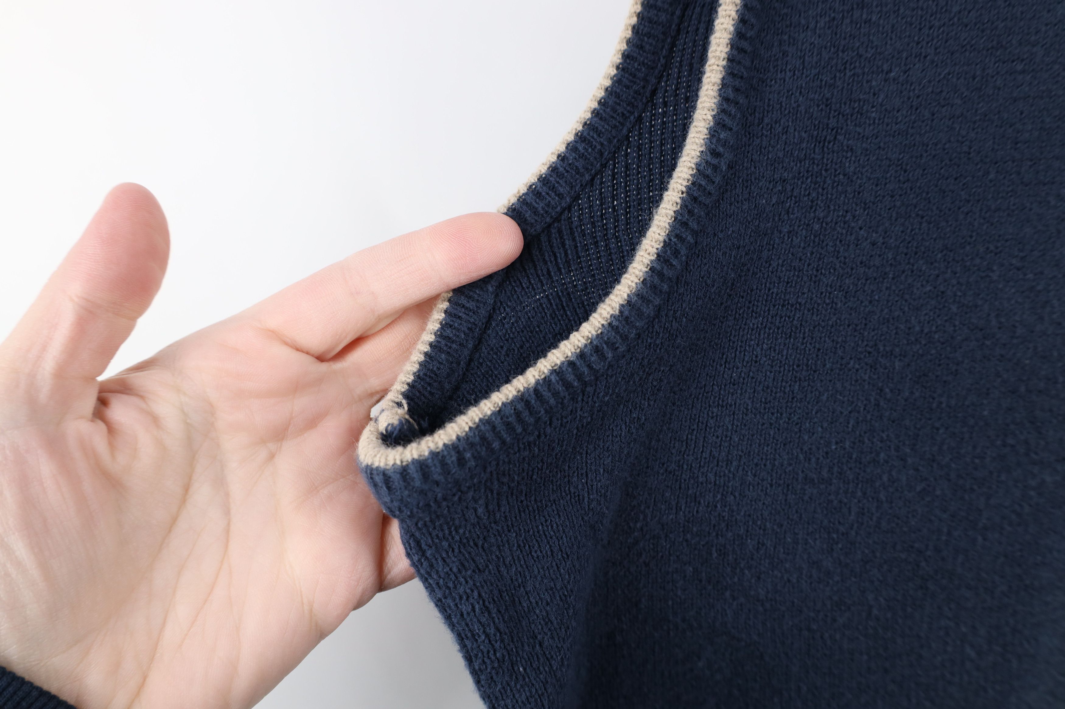 Vintage Vintage 90s Streetwear Cotton Ribbed Knit Sweater Vest Blue Size US XL / EU 56 / 4 - 6 Thumbnail