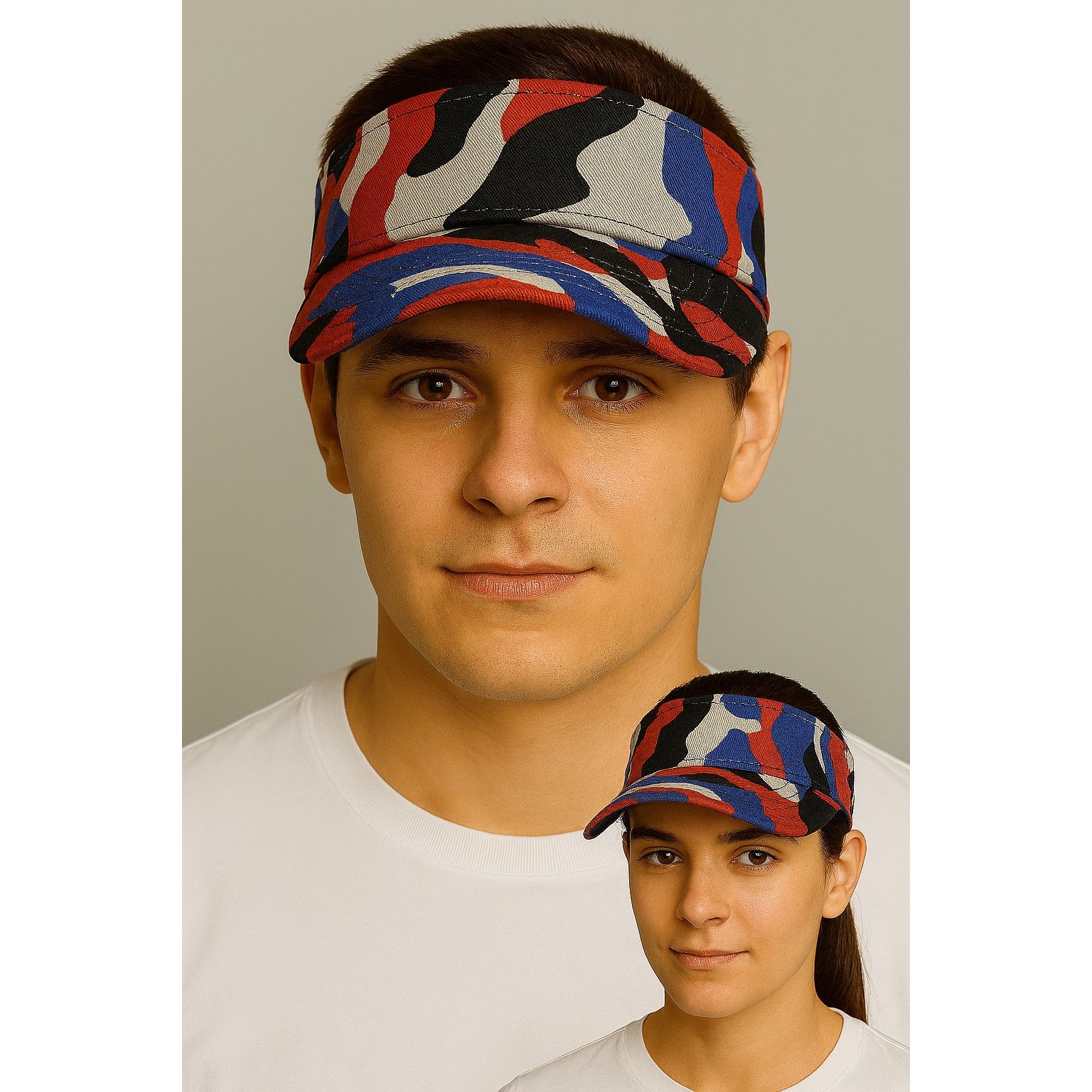 Other CamoSport Sun Visor Red White Blue Black - Adjustable Size ONE SIZE - 2 Thumbnail