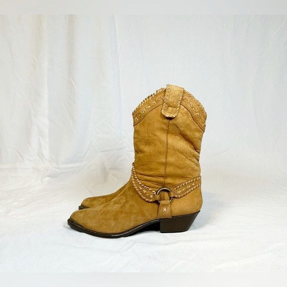 Other Leather Craft Tan Suede Boho Western Boots Size US 6.5 / IT 36.5 - 4 Thumbnail