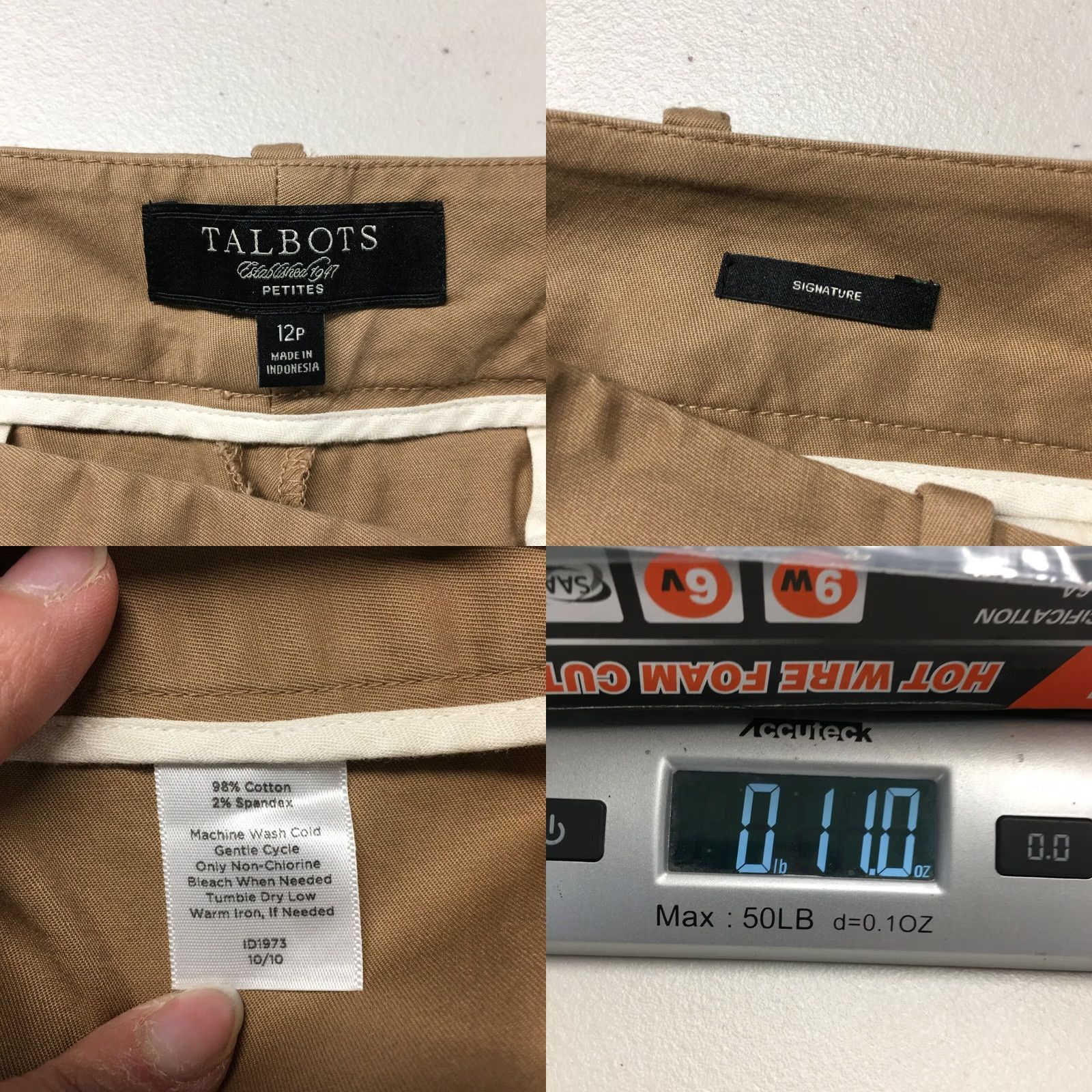 Talbots Talbots Signature Capri Cropped Pants Womens 12P Beige Mid Rise Zip Fly Casual Size 34" / US 12 / IT 48 - 9 Thumbnail