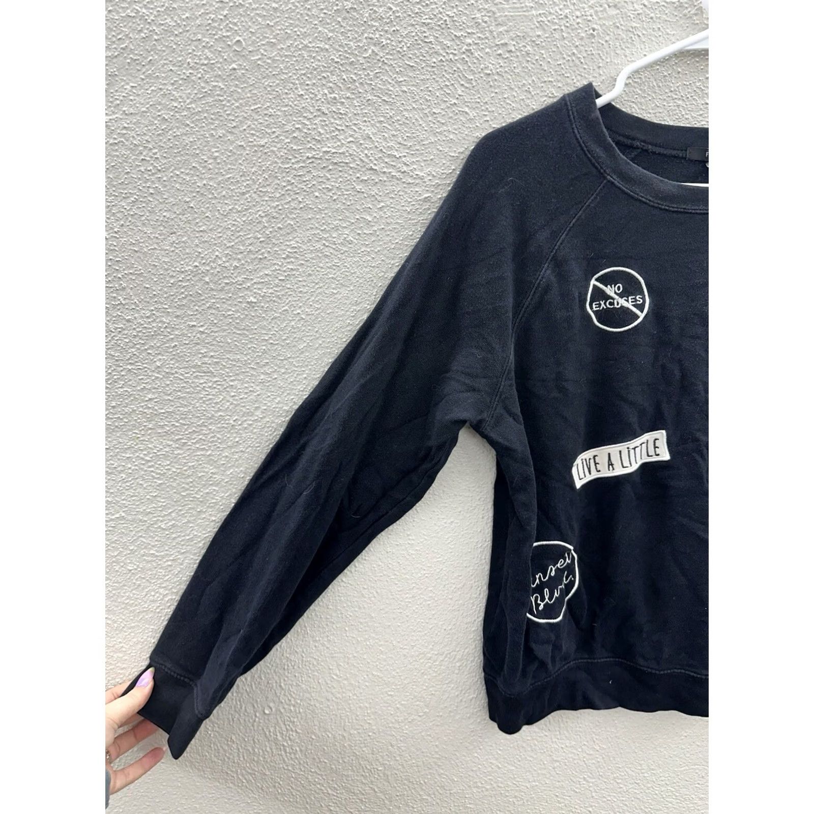 Forever 21 Forever 21 Womens Shirt Size Small Black Patchwork Long Sleeve Pullover Size S / US 4 / IT 40 - 3 Thumbnail