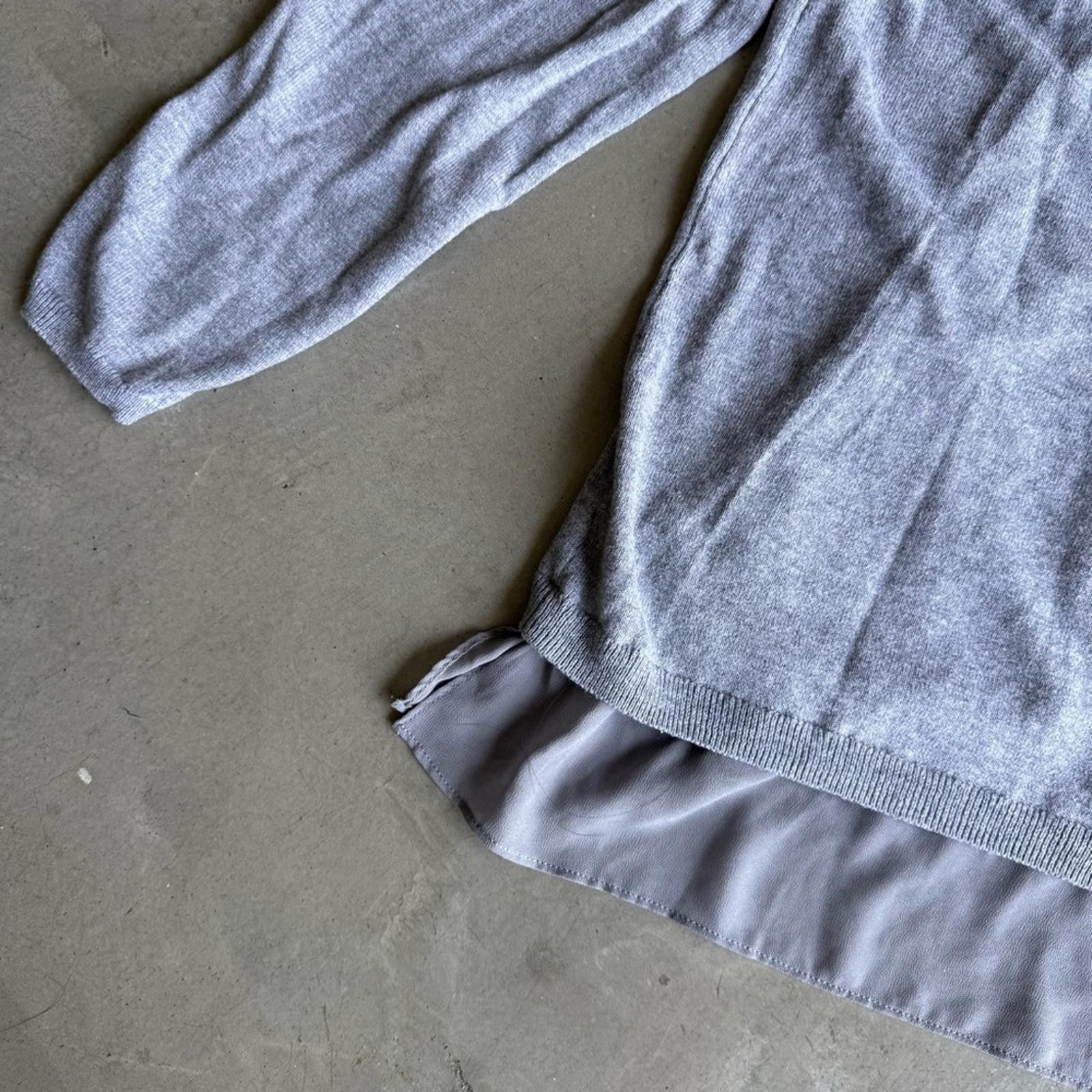 DKNY DKNY Jeans / Layered Look Sweater / Heather Gray / L Size L / US 10 / IT 46 - 3 Thumbnail