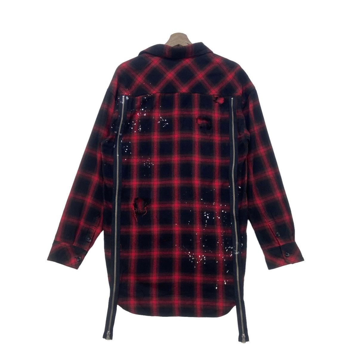 Flannel Japanese Brand Black Flame Gothic Punk Distressed Flannel Size US S / EU 44-46 / 1 - 3 Thumbnail