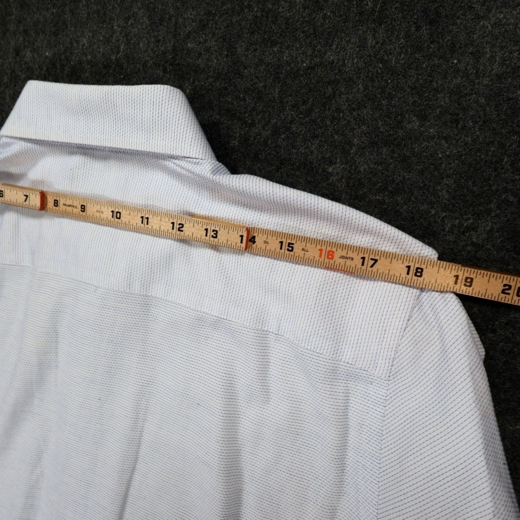 Vintage The Savile Row Company Dress Shirt Mens 16 32-33 Blue Slim Fit Cotton Size 42R - 6 Thumbnail