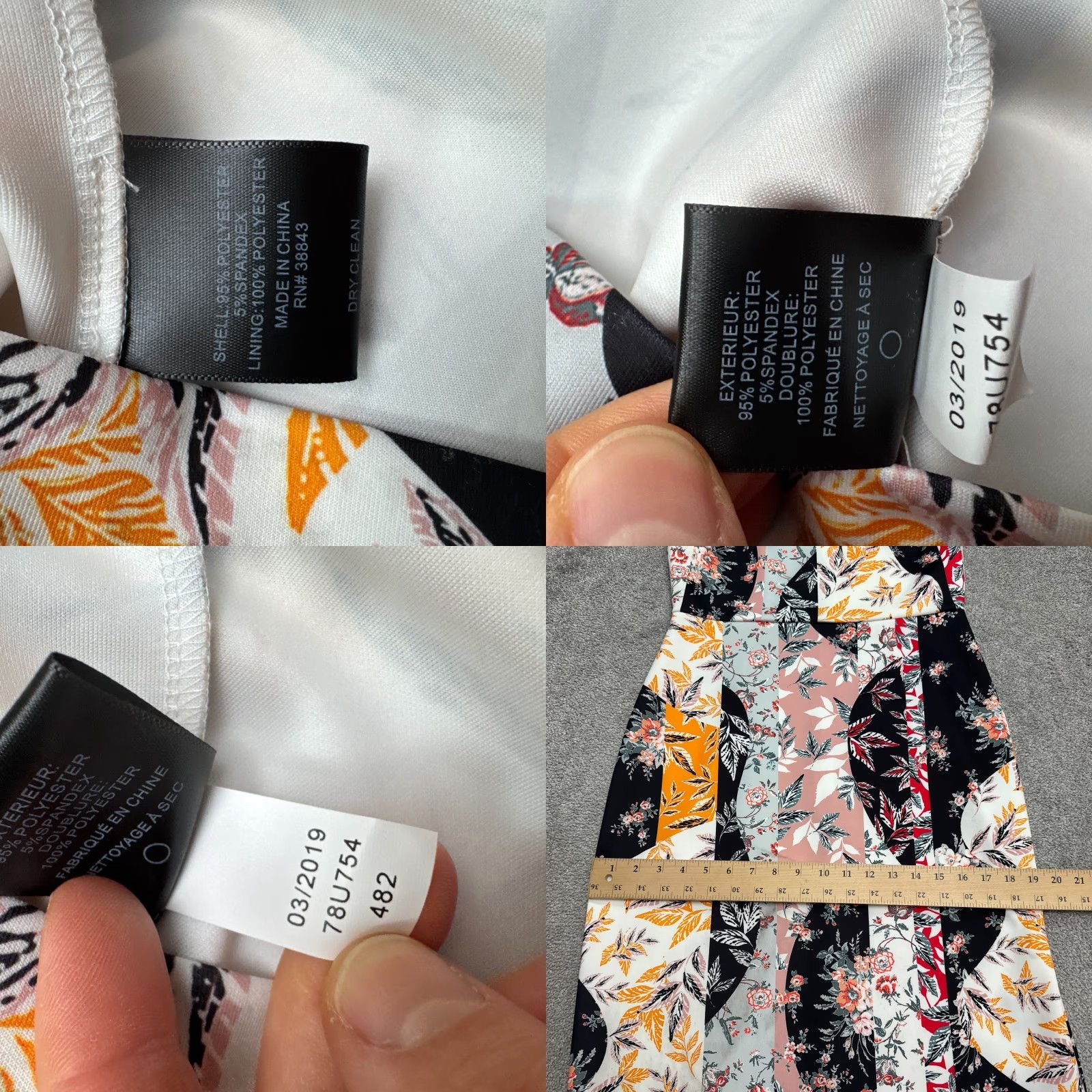 Sam Edelman Sam Edelman Dress Womens 8 Multi Floral Flutter Square Neck Midi Sheath Size M / US 6-8 / IT 42-44 - 8 Thumbnail