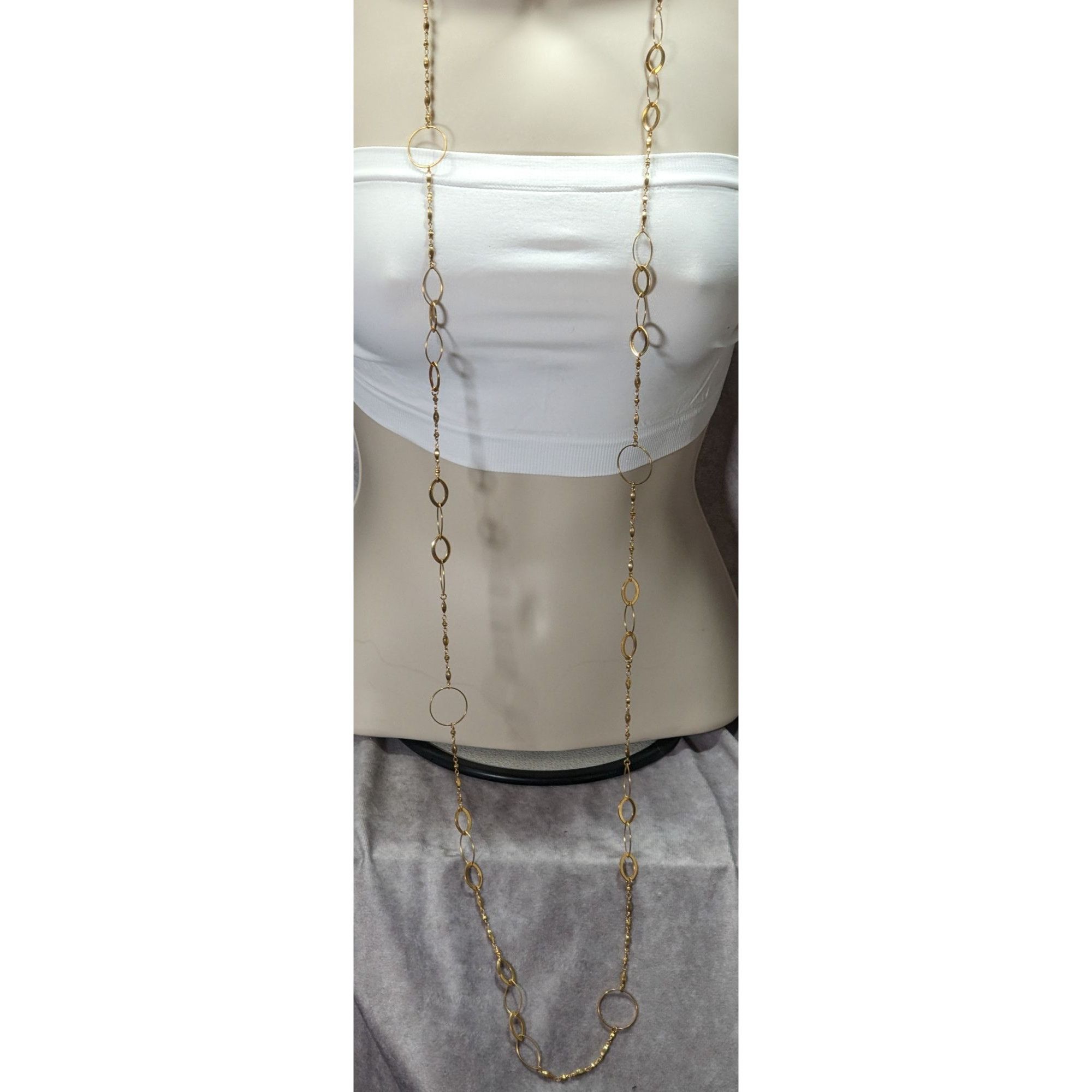 Other Abstract Glam Gold Tone Opera Chain Necklace With Assorted L Size ONE SIZE - 4 Thumbnail