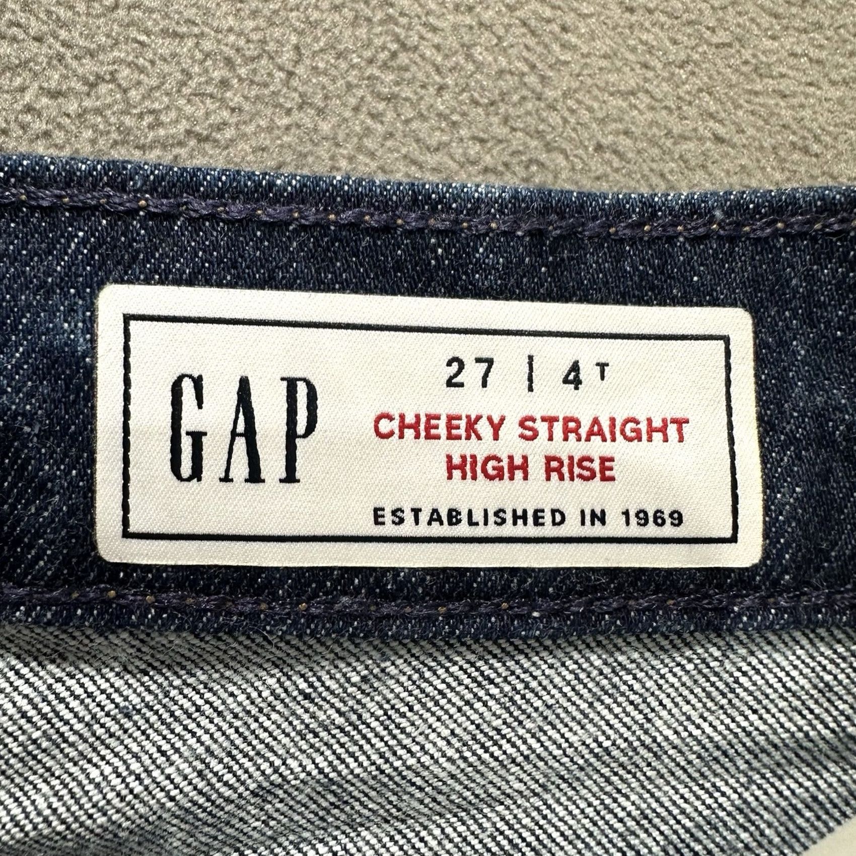 Gap GAP Jeans Womens 27 4T Blue Denim Straight High Rise Button Fly Size 27" / US 4 / IT 40 - 5 Thumbnail