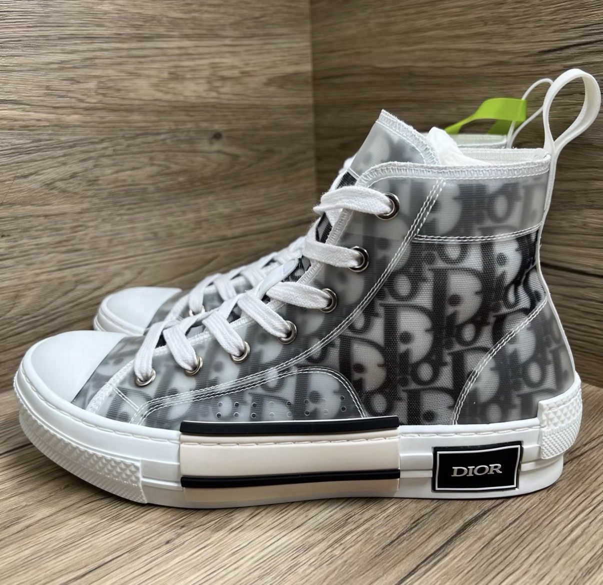Dior Dior B23 White and Black Mesh Monogram High-Top Sneakers J41 Size US 6.5 / EU 39-40 - 1 Thumbnail