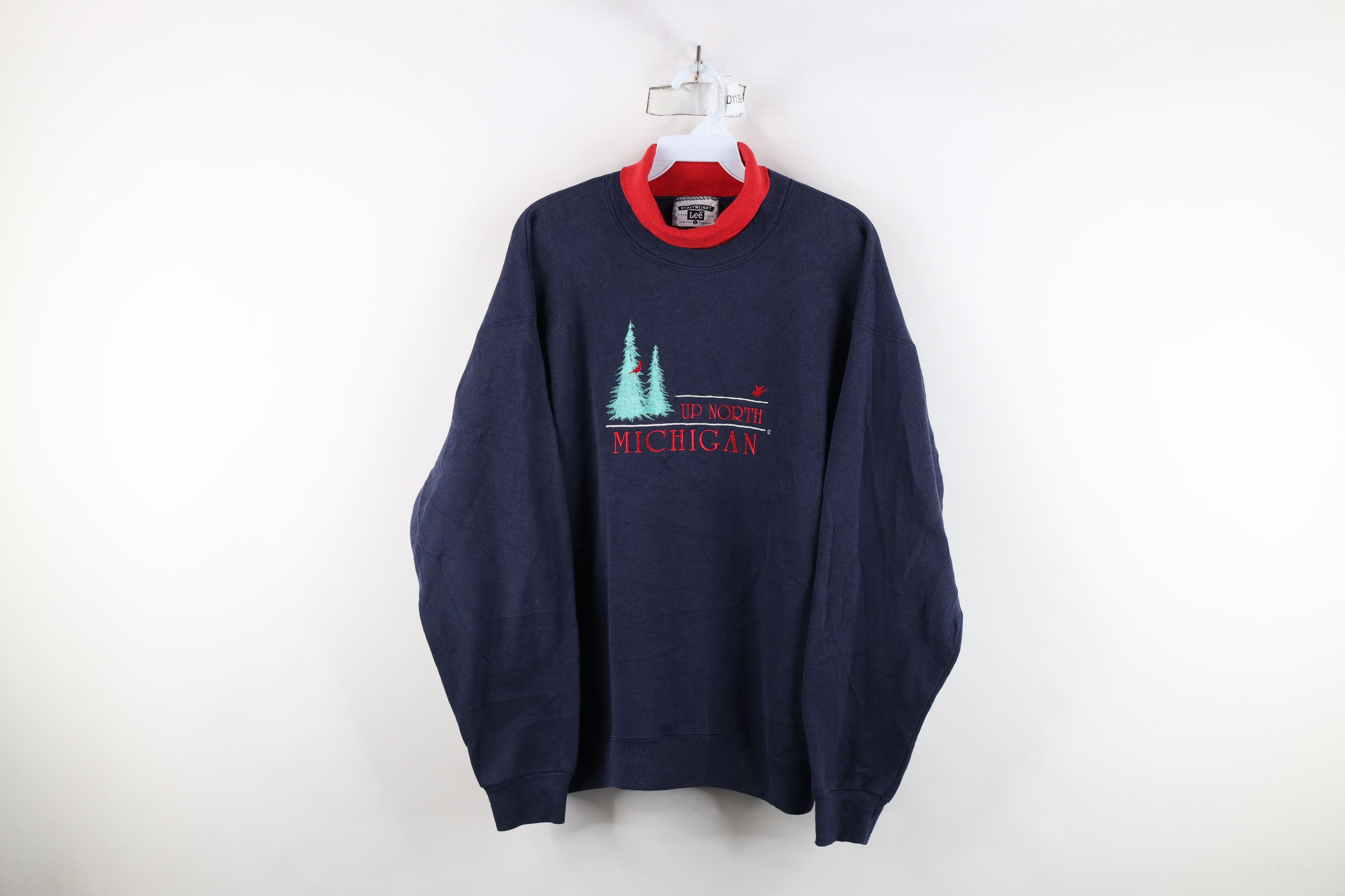 Vintage Vintage 90s Streetwear Michigan Turtleneck Sweatshirt USA Size L / US 10 / IT 46 - 1 Thumbnail
