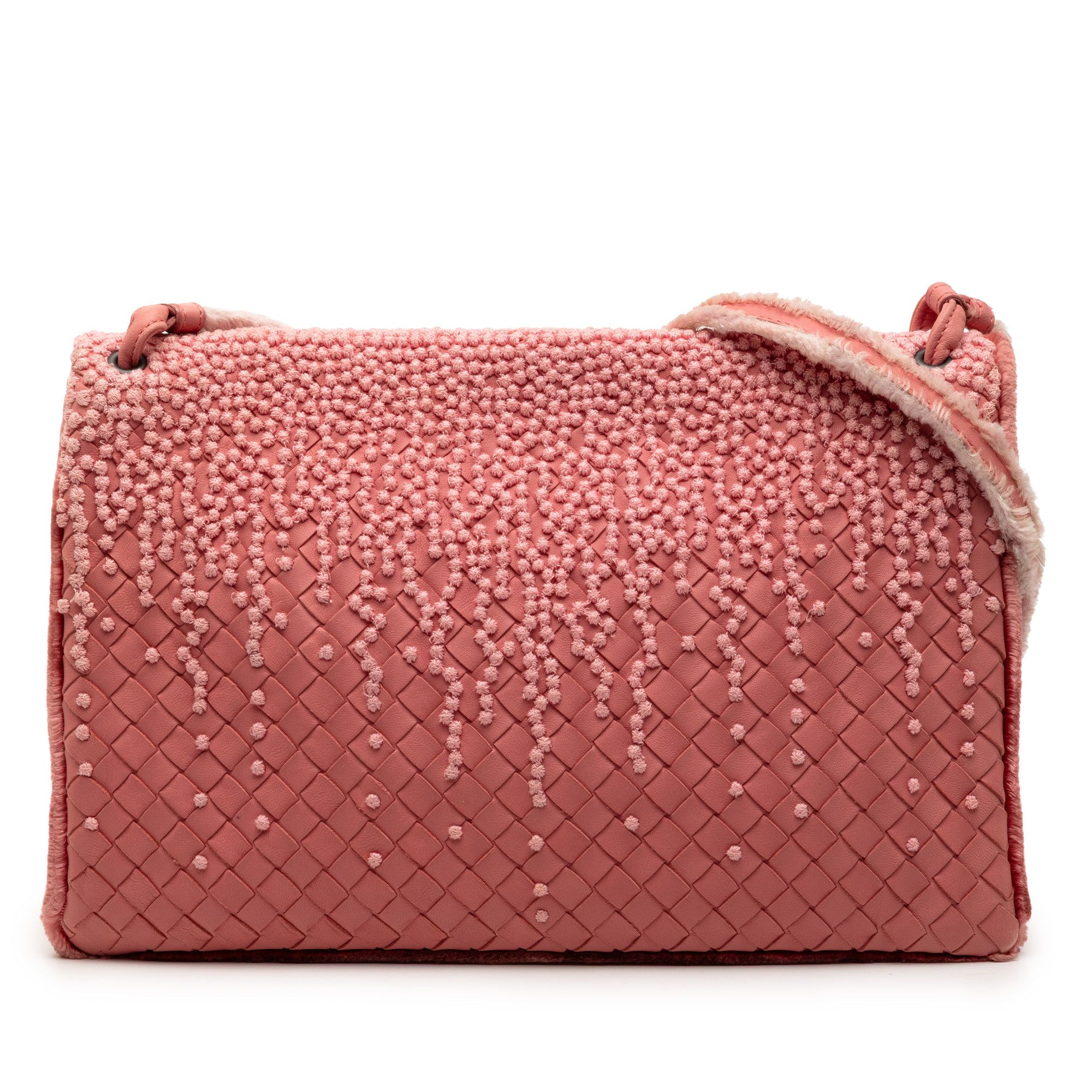 Bottega Veneta Bottega Veneta Nappa Intrecciato Embroidered Fold Over Crossbody Size ONE SIZE - 1 Thumbnail