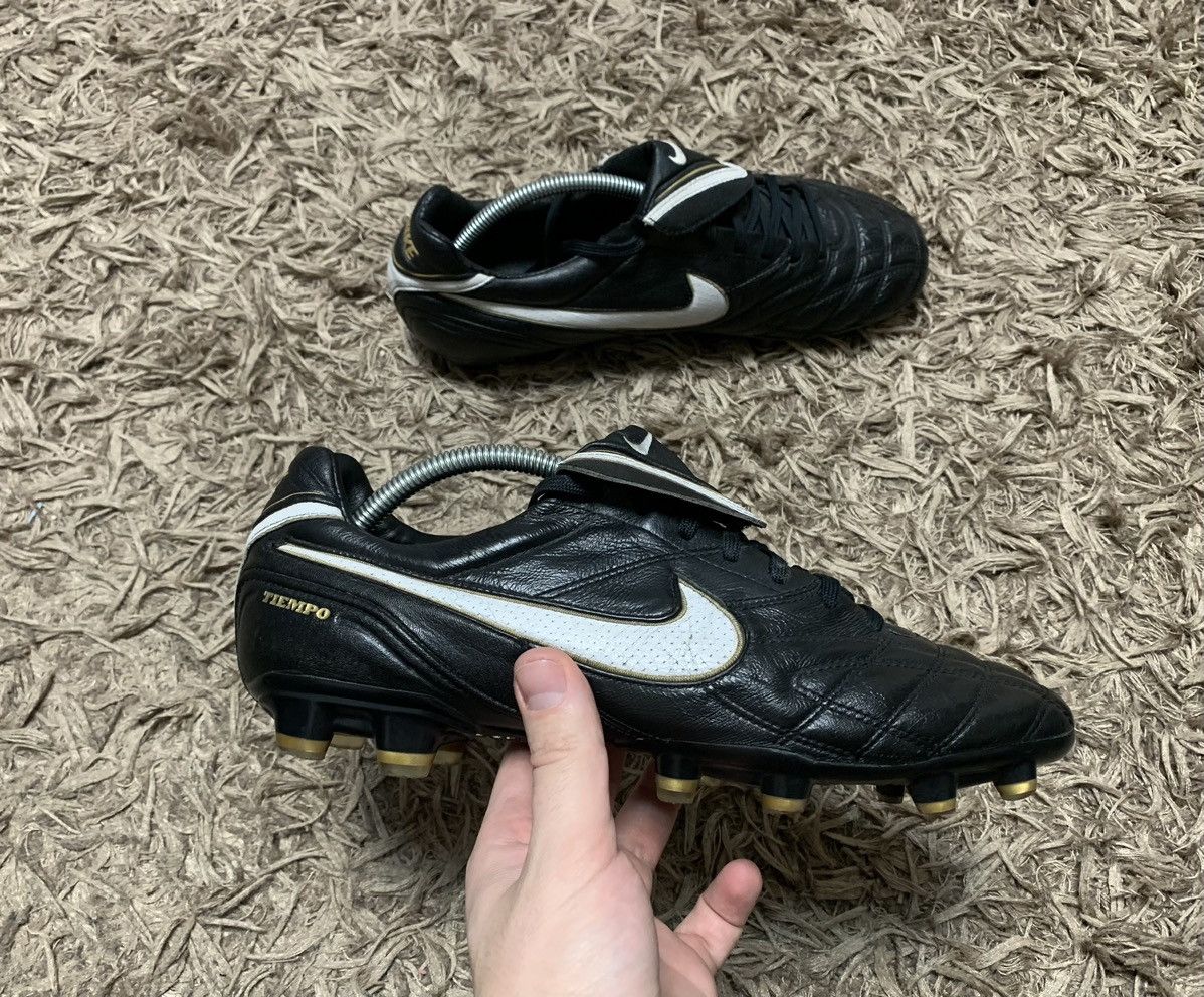 image of Nike Tiempo Vintage Leather Boots Football 10Us Legenda in Black, Men's