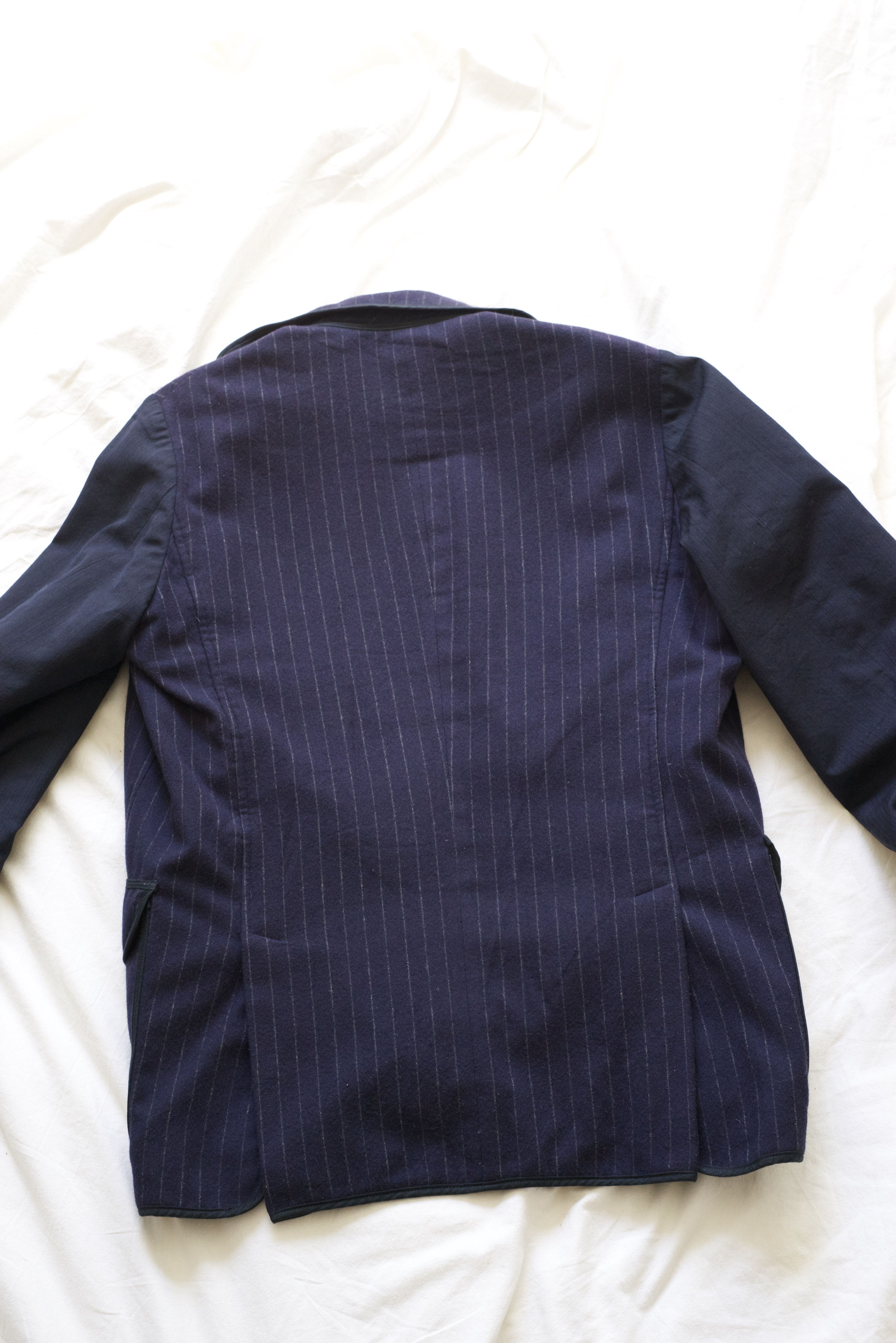 Dries Van Noten DRIES VAN NOTEN — Navy Pinstripe Wool Blazer Size US M / EU 48-50 / 2 - 2 Thumbnail
