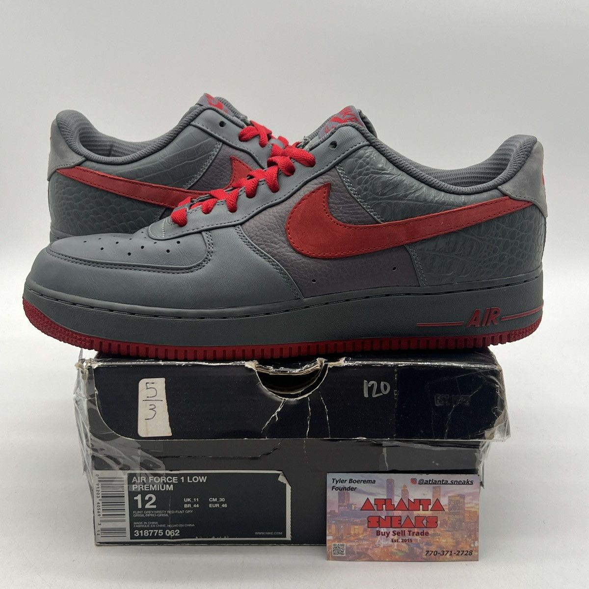 Nike Air Force 1 Flint varsity red Size US 12 / EU 45 - 1 Thumbnail