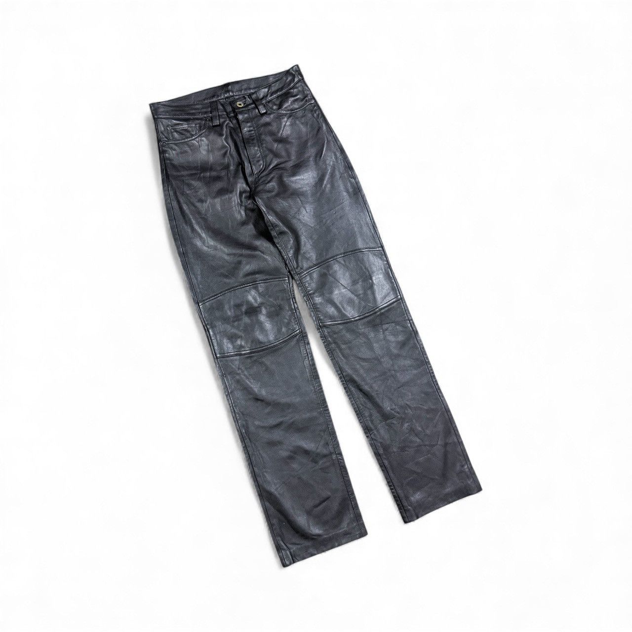 Kadoya Vtg🔥Les Vis A Bois Black Leather Bikers Pants Size US 32 / EU 48 - 10 Thumbnail