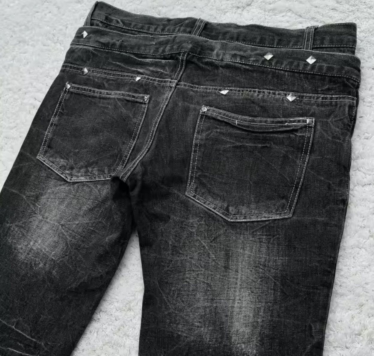 Japanese Brand Y2K Washed Flared Double Waisted Lace Up Jean Size US 32 / EU 48 - 5 Thumbnail