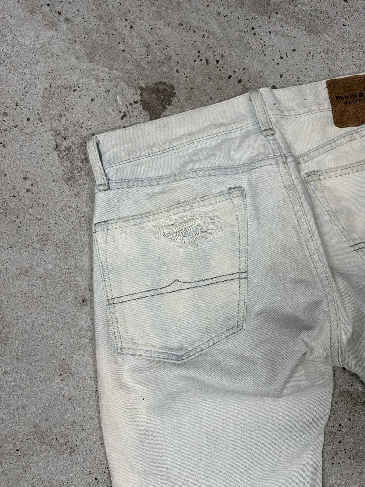Polo Ralph Lauren × Vintage Vintage Y2K Ralph Lauren Distressed Bleached Denim Pants Size US 31 - 17 Thumbnail