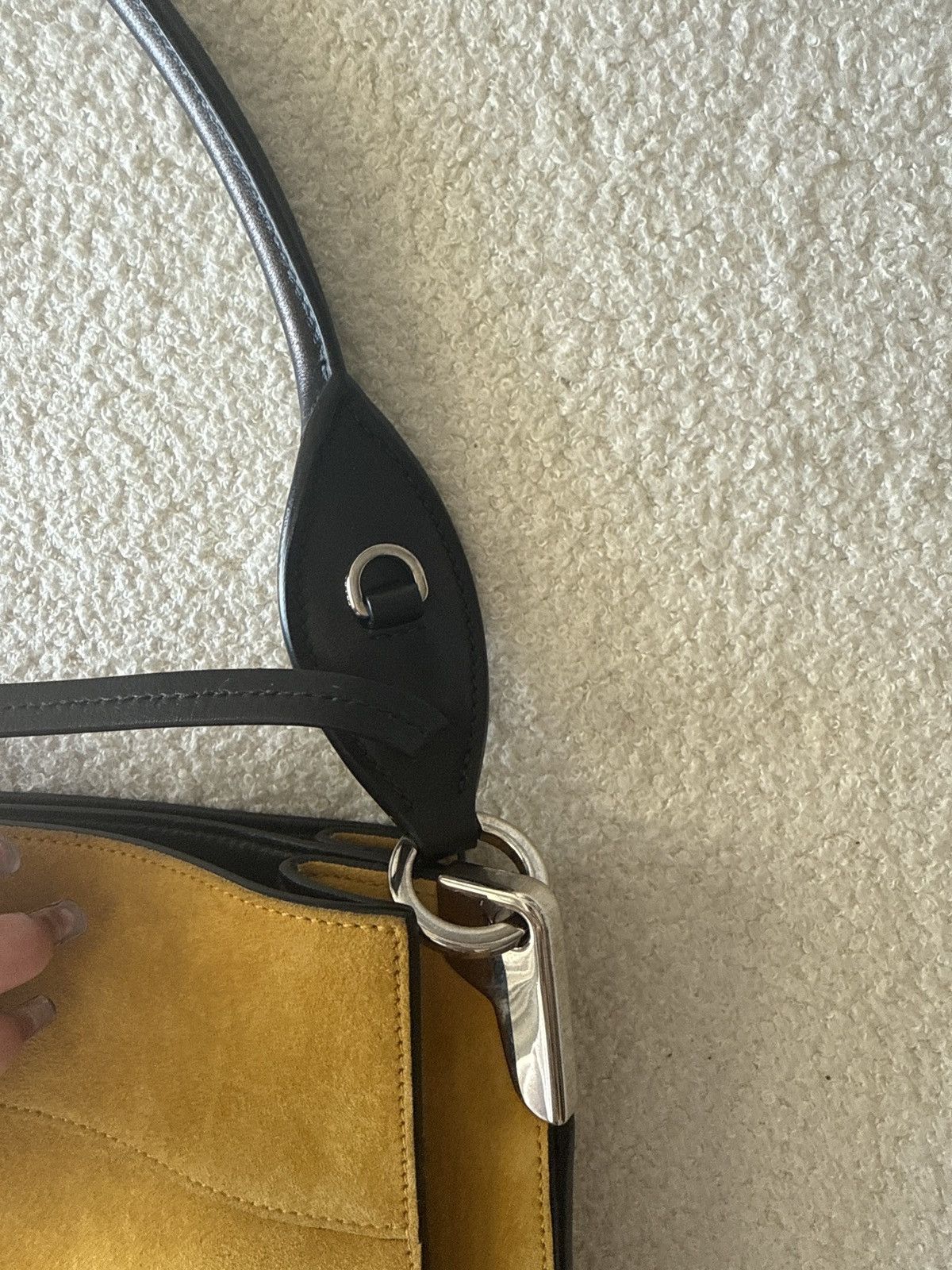 Prada Prada Yellow Margit Suede Tote Bag Size ONE SIZE - 10 Thumbnail