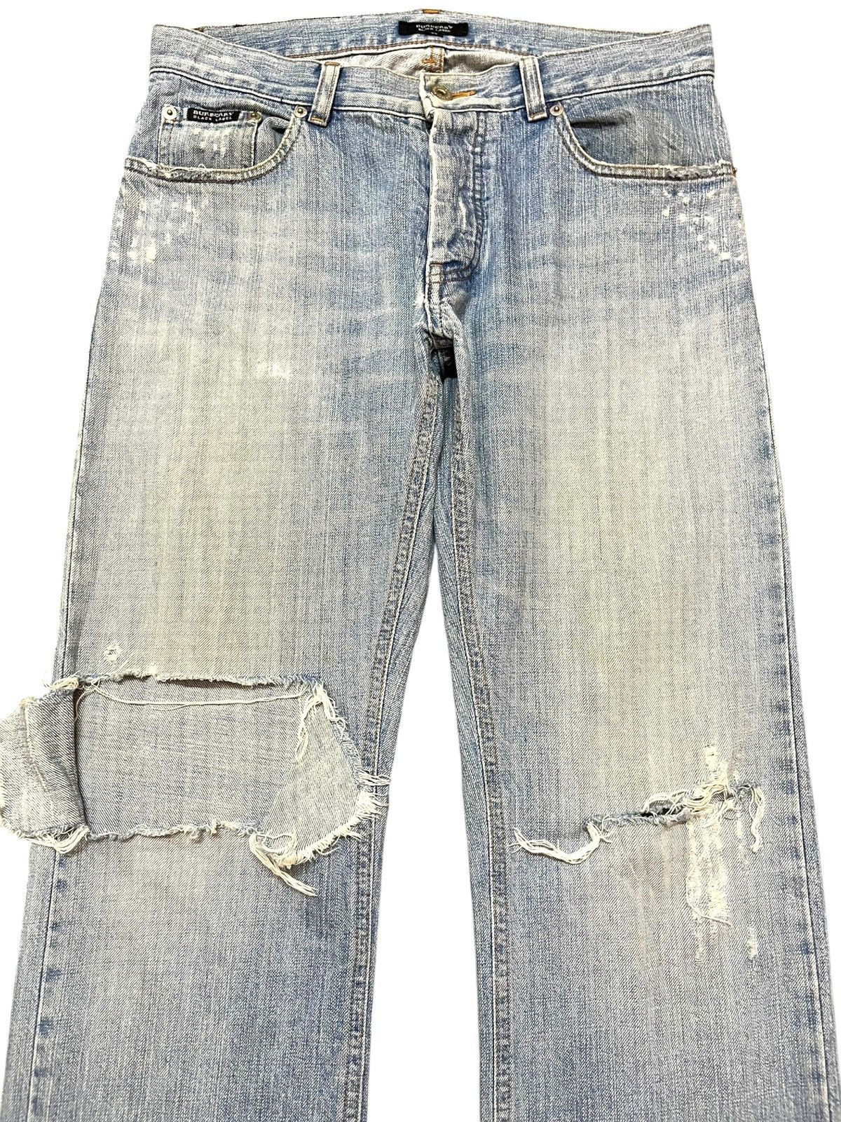 Burberry Vintage Burberry Black Label Faded Distressed Denim Size US 31 - 2 Thumbnail