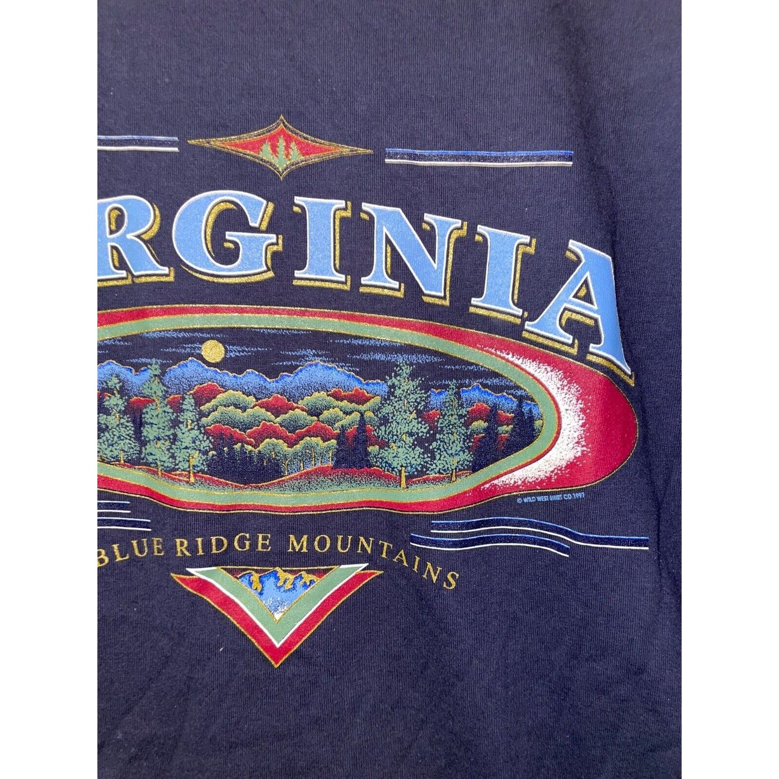 Jerzees Vintage Virginia Shirt Blue Ridge Blue Graphic Tee 90s VTG L Size US L / EU 52-54 / 3 - 4 Thumbnail